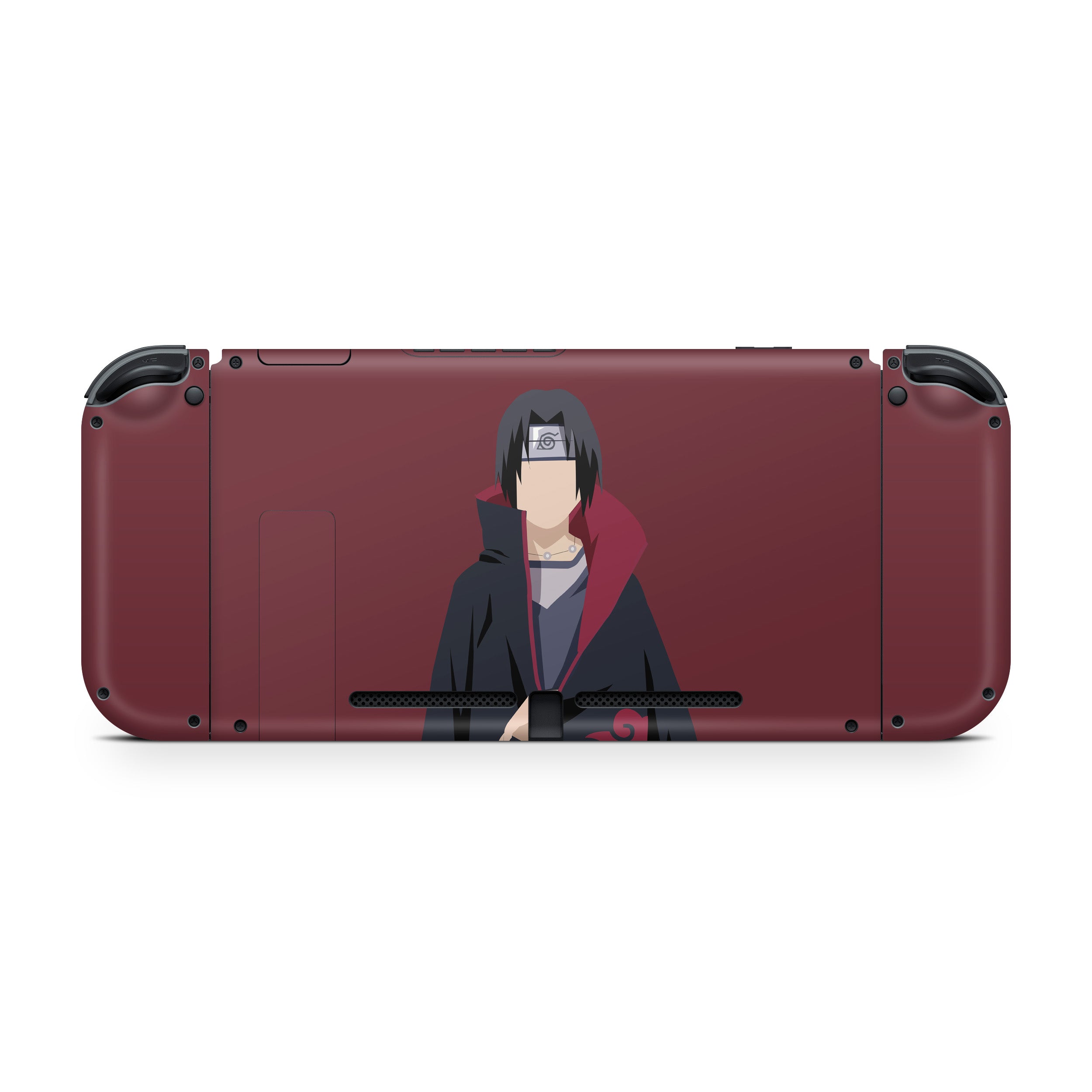 A video game skin featuring a Naruto Itachi design for the Nintendo Switch.