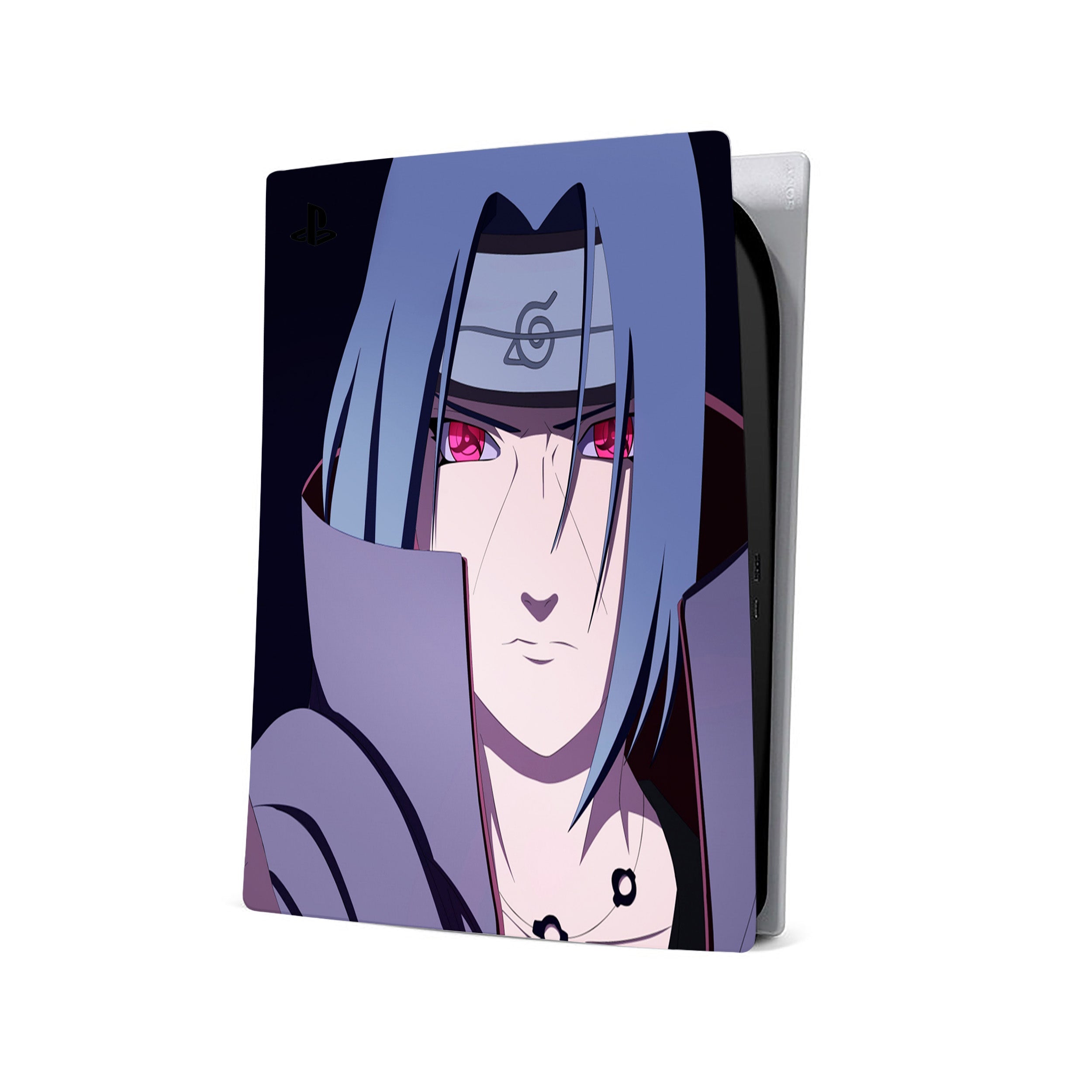 A video game skin featuring a Naruto Itachi design for the PS5.
