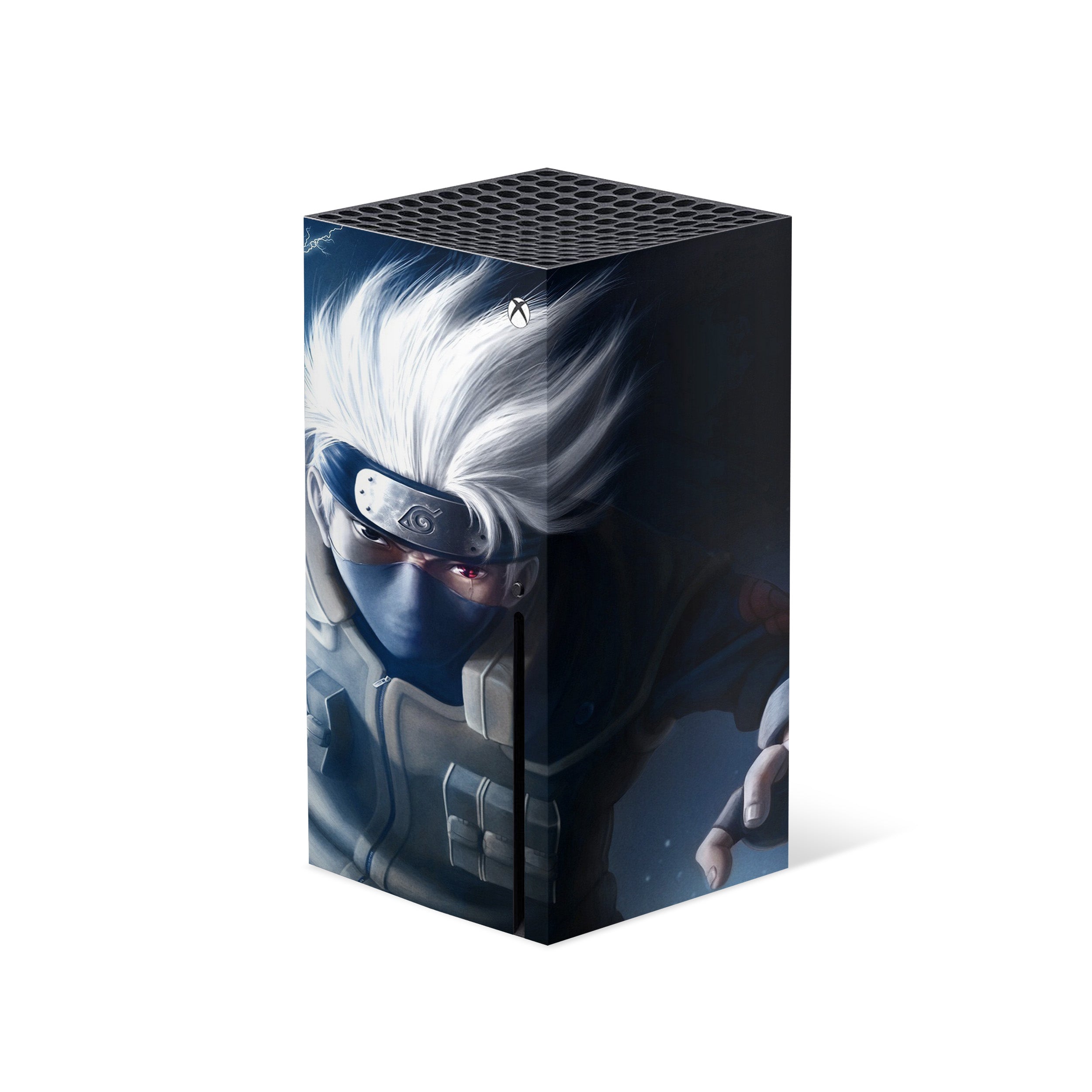 A video game skin featuring a Naruto Kakashi design for the Xbox Series X.