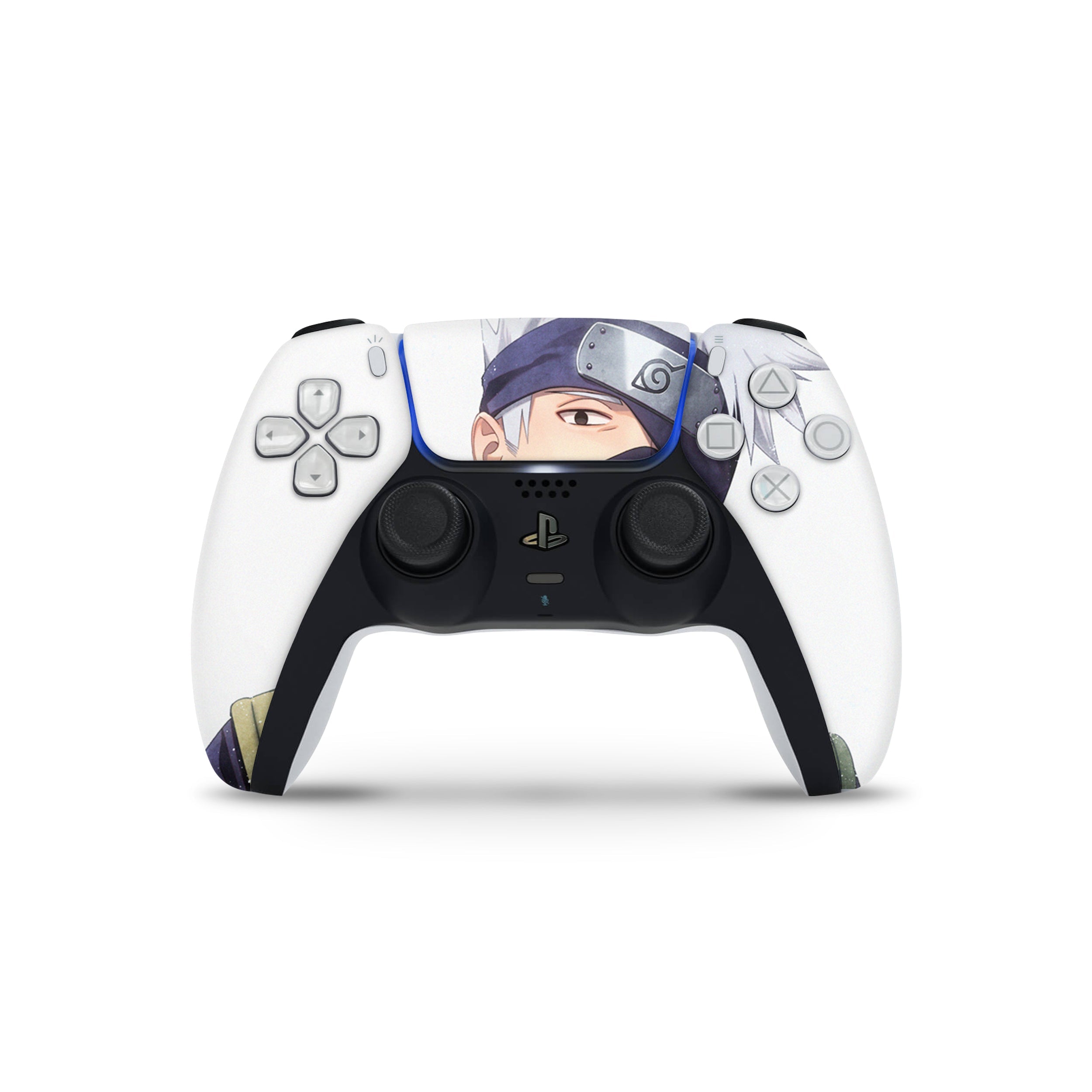A video game skin featuring a Naruto Kakashi design for the PS5 DualSense Controller.