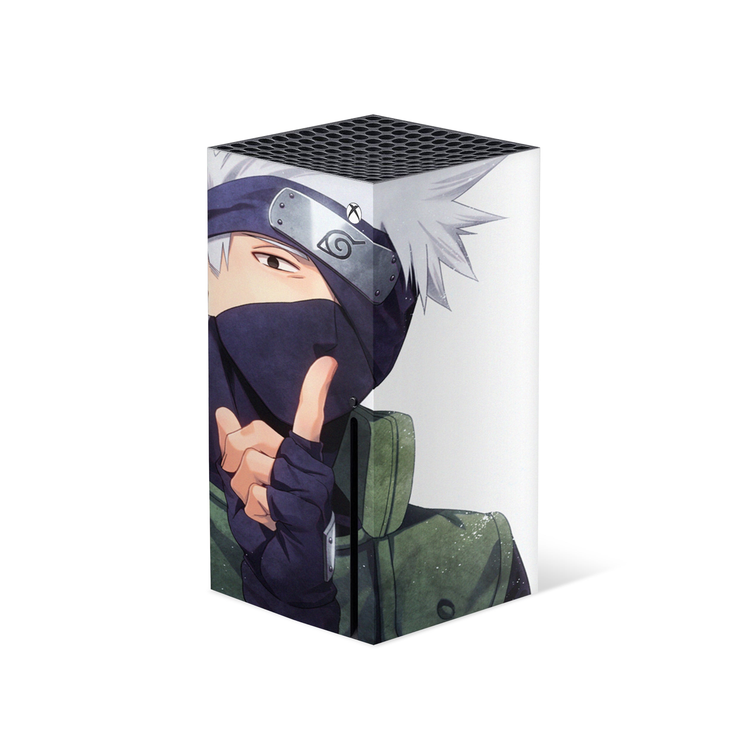 A video game skin featuring a Naruto Kakashi design for the Xbox Series X.