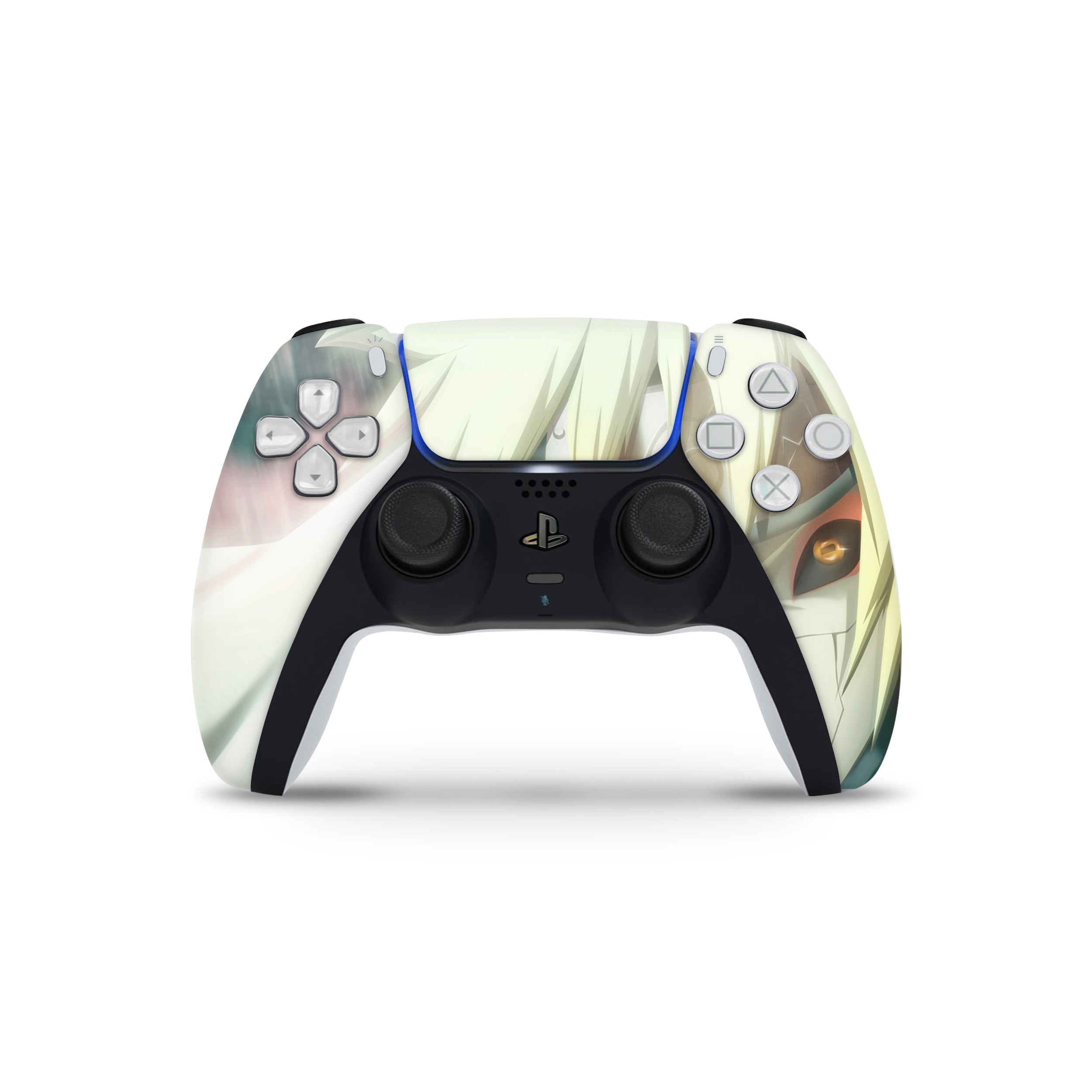 A video game skin featuring a Naruto Minato design for the PS5 DualSense Controller.