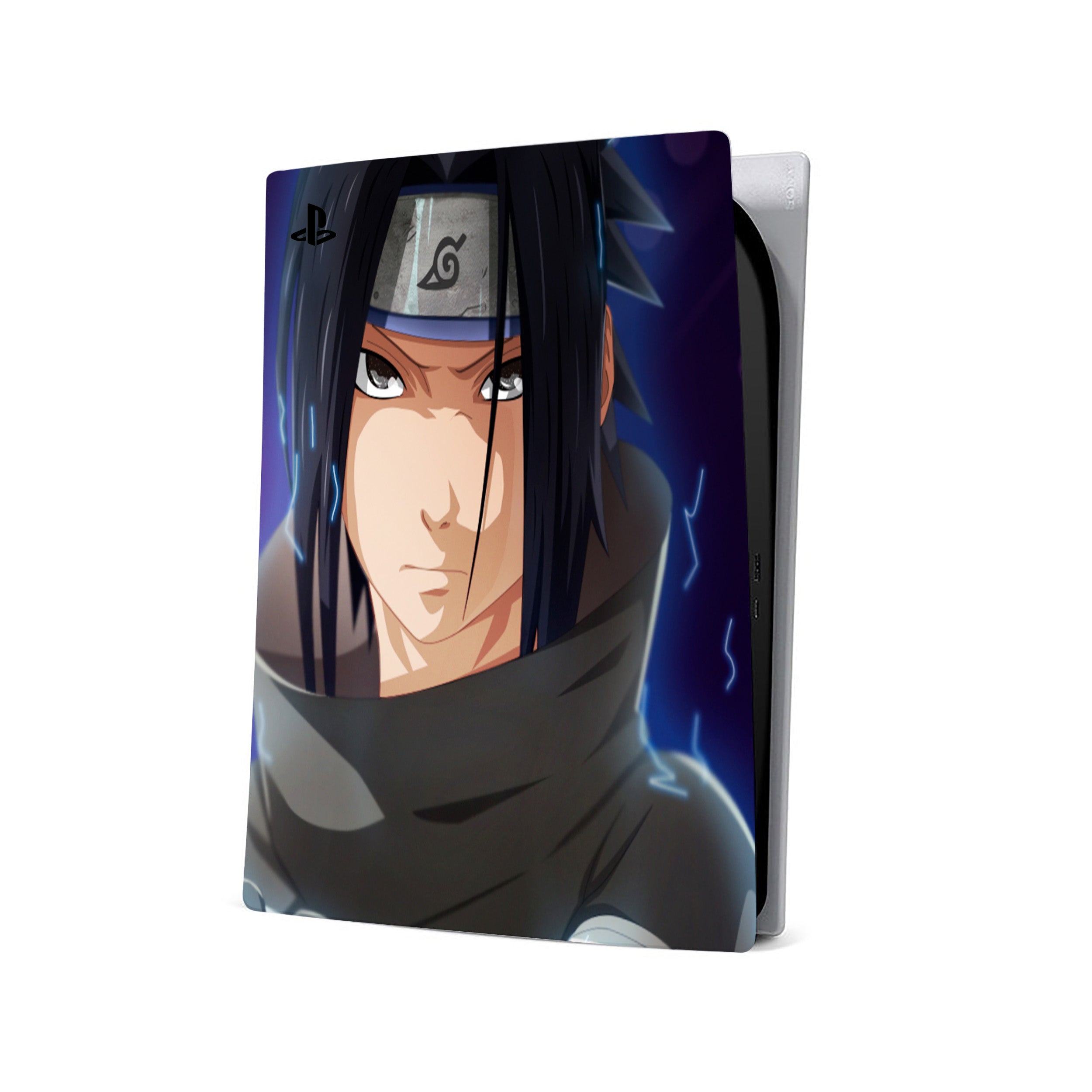 A video game skin featuring a Naruto Sasuke design for the PS5.