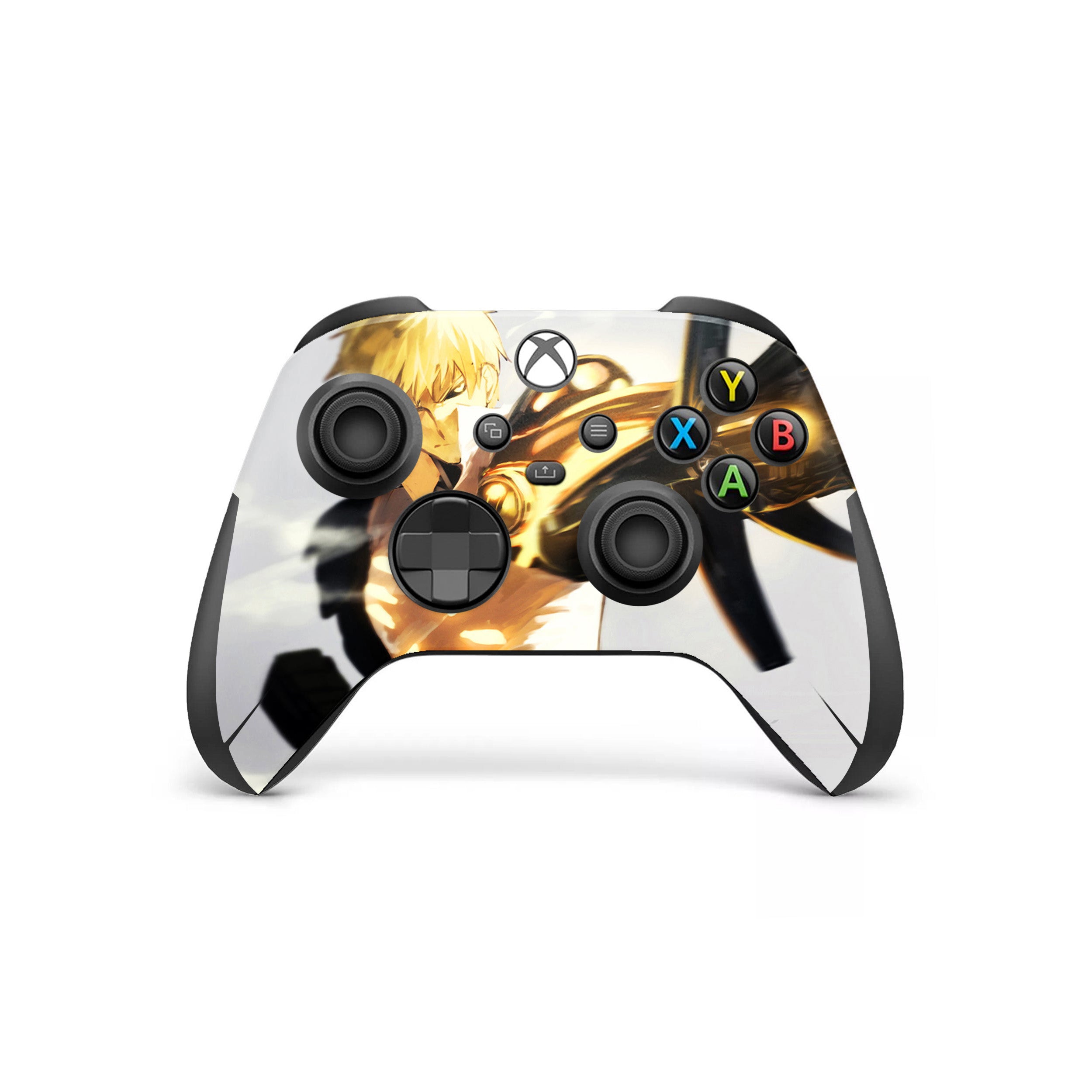 A video game skin featuring a One Punch Man Genos design for the Xbox Wireless Controller.