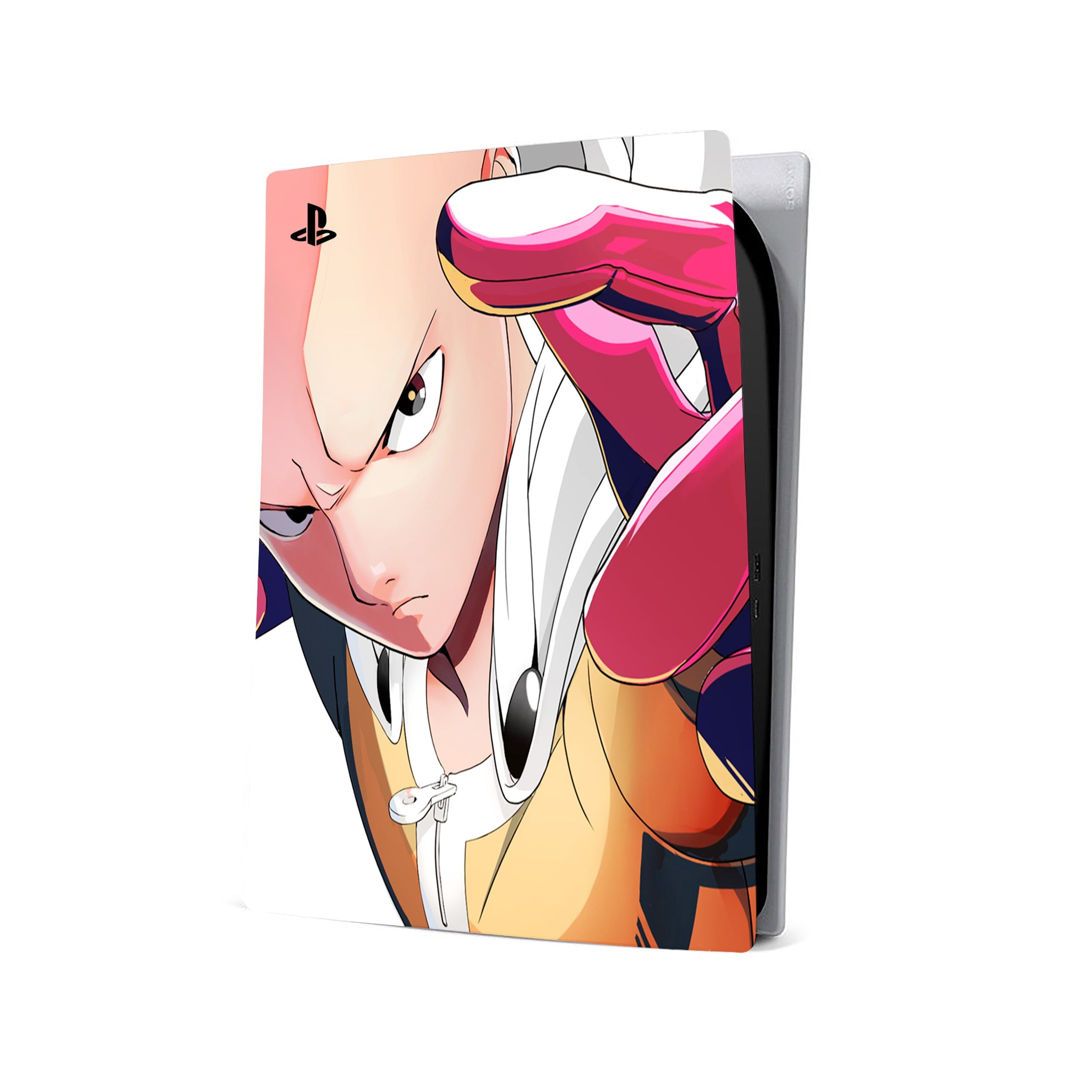 A video game skin featuring a One Punch Man Saitama design for the PS5.