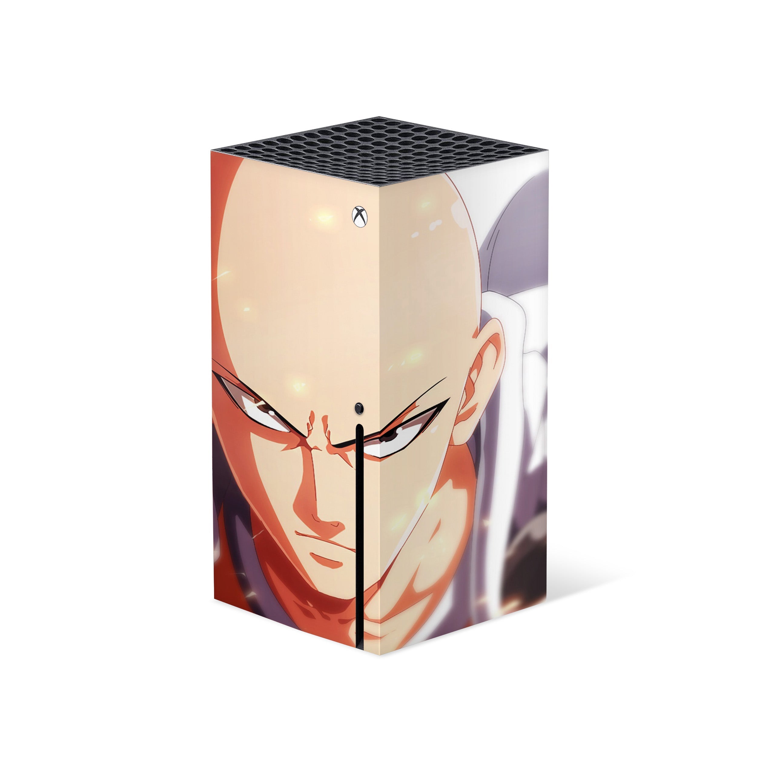 A video game skin featuring a One Punch Man Saitama design for the Xbox Series X.
