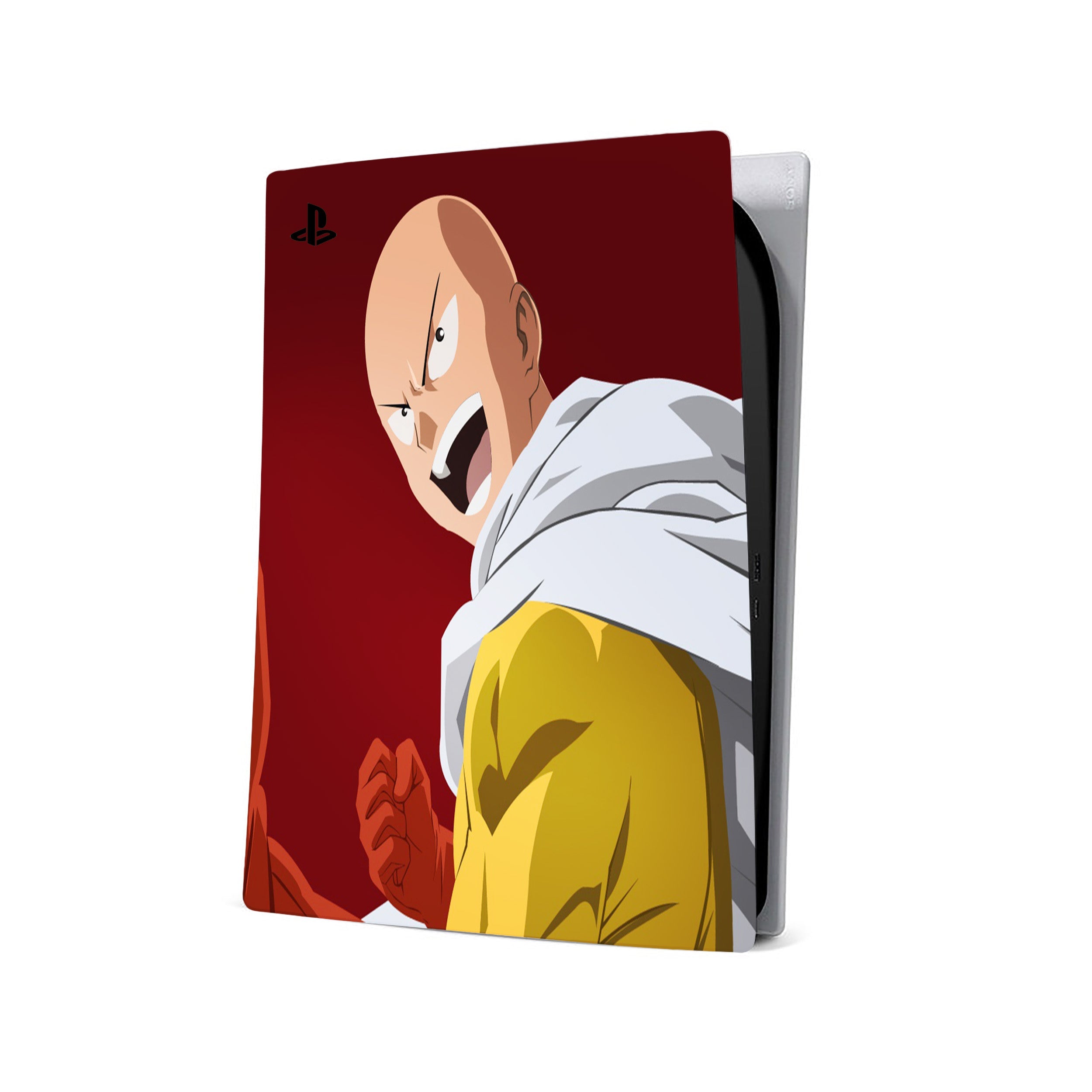 A video game skin featuring a One Punch Man Saitama design for the PS5.