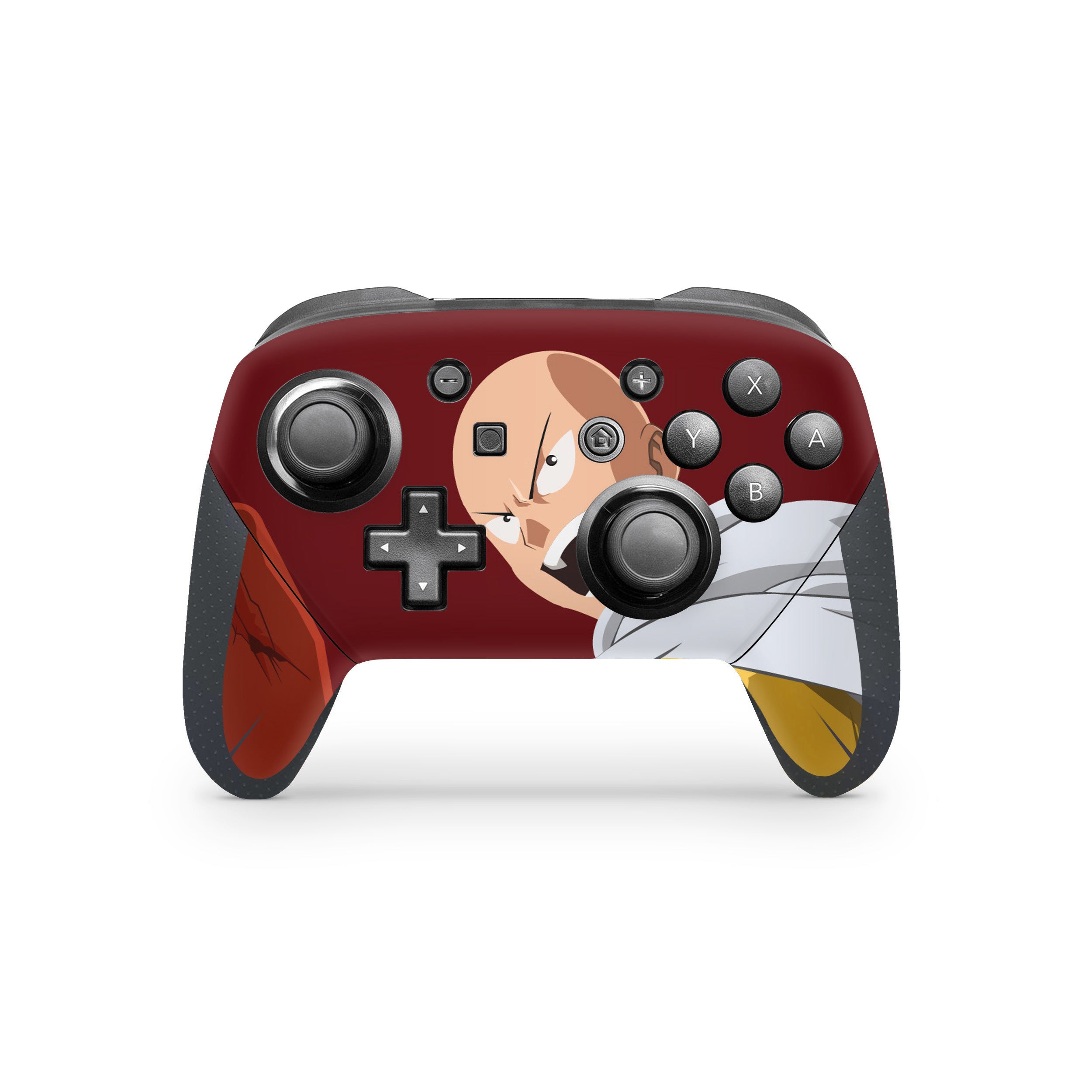 A video game skin featuring a One Punch Man Saitama design for the Switch Pro Controller.