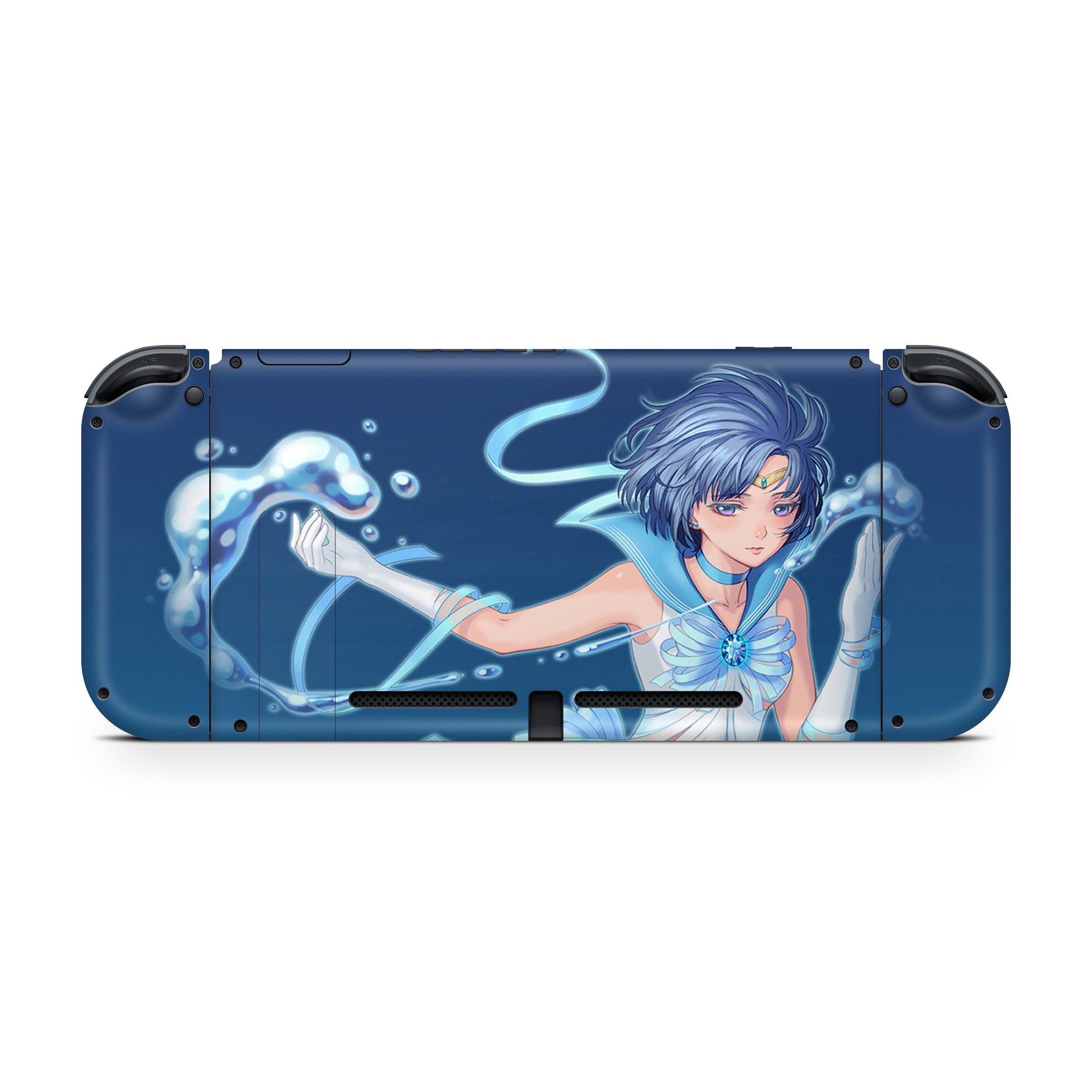 A video game skin featuring a Sailor Moon Mercury design for the Nintendo Switch.