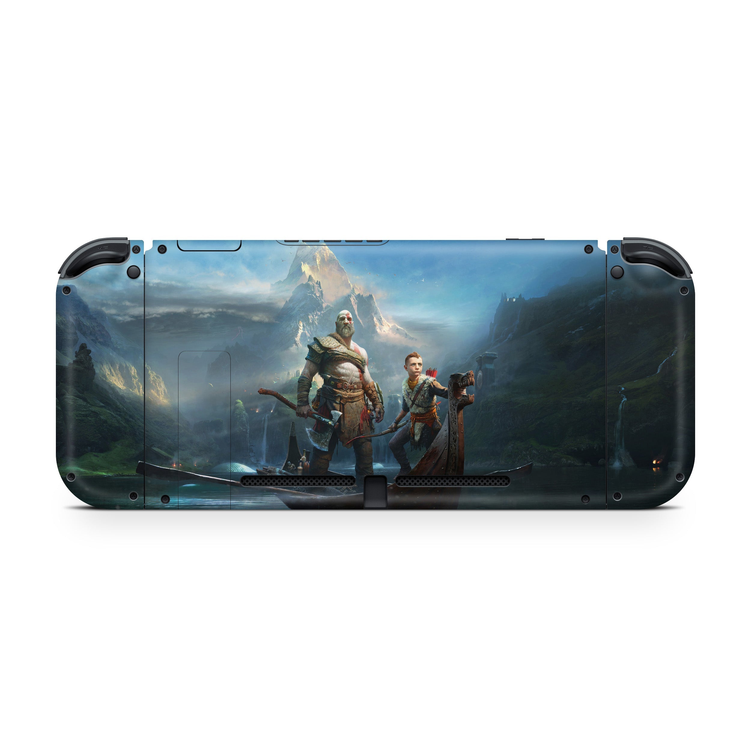 A video game skin featuring a God Of War design for the Nintendo Switch.
