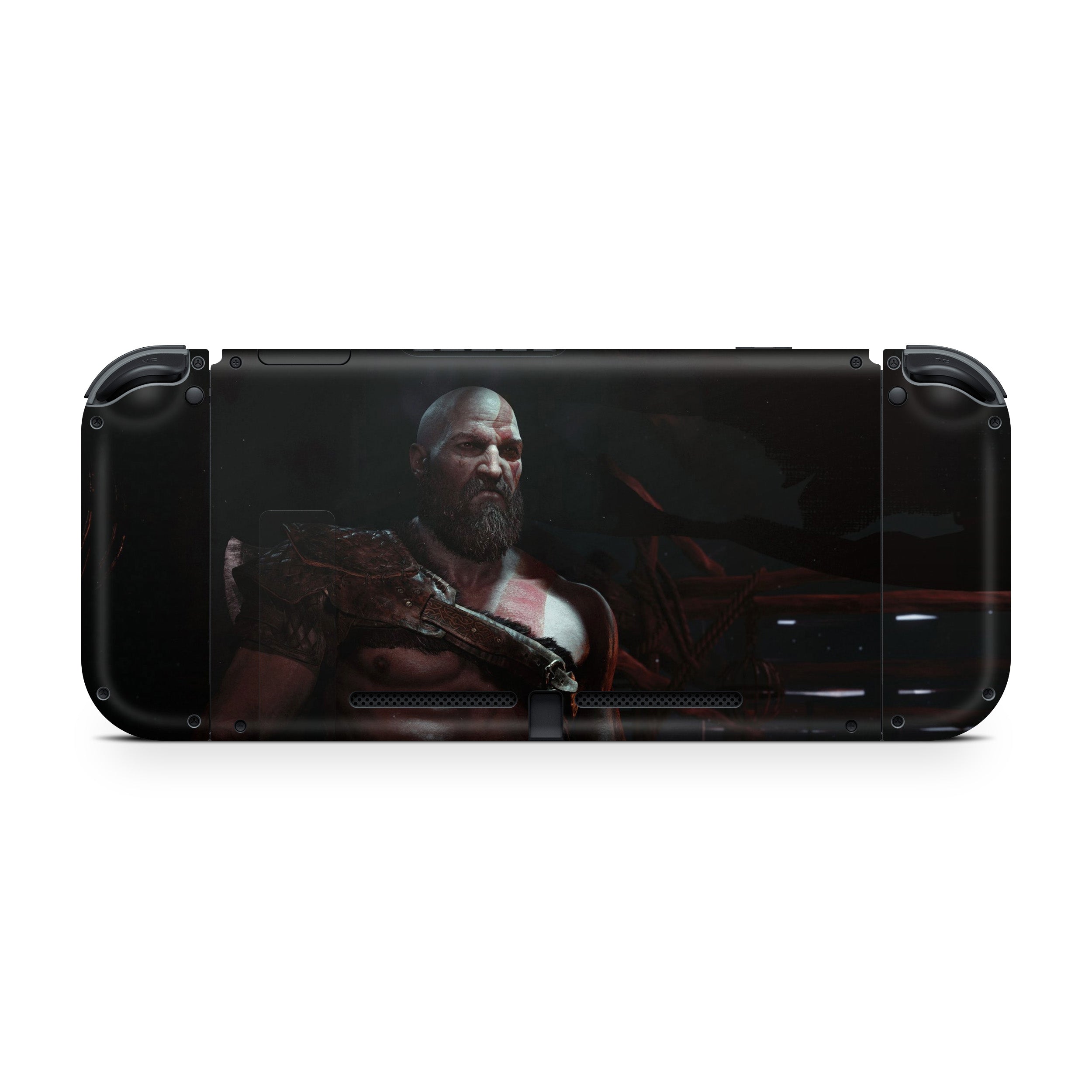 A video game skin featuring a God Of War design for the Nintendo Switch.