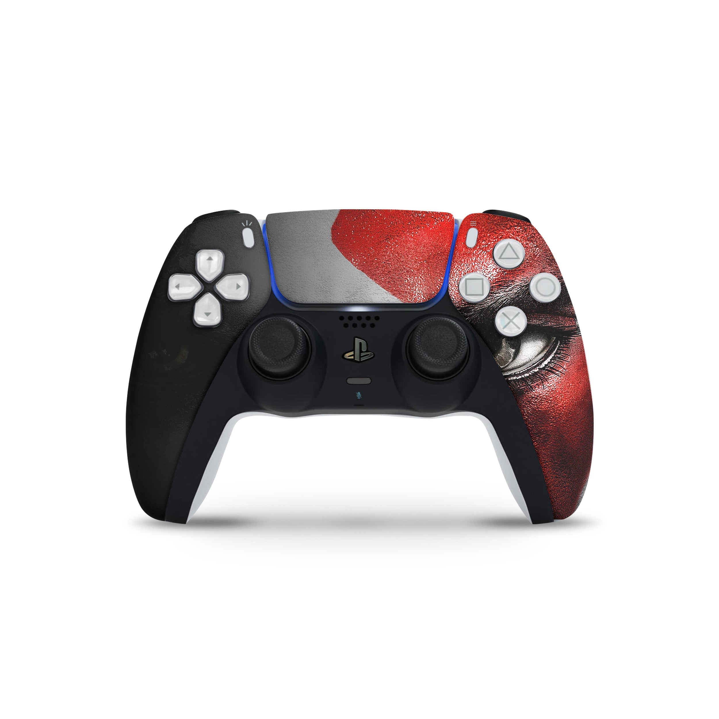 A video game skin featuring a God Of War Kratos design for the PS5 DualSense Controller.