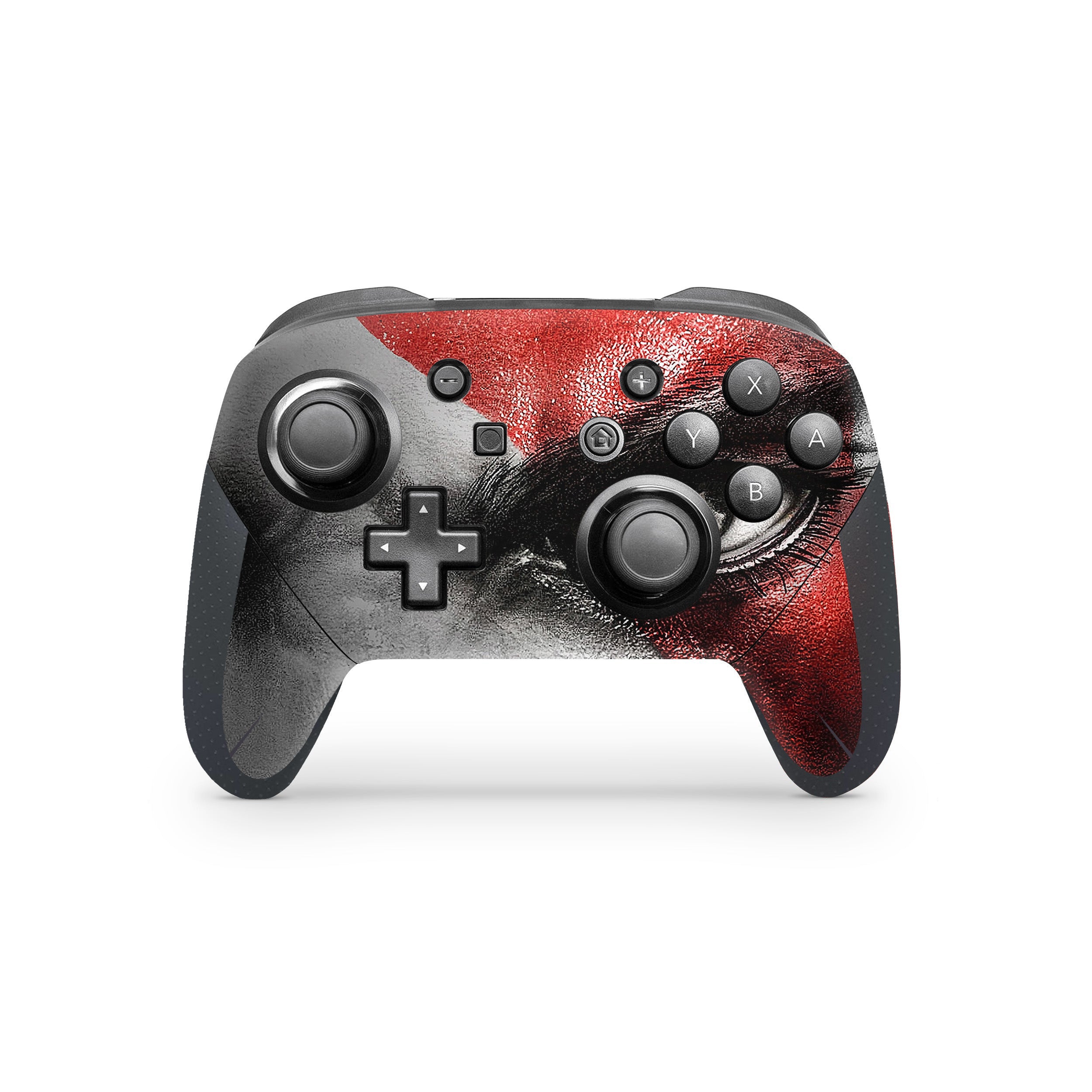 A video game skin featuring a God Of War Kratos design for the Switch Pro Controller.