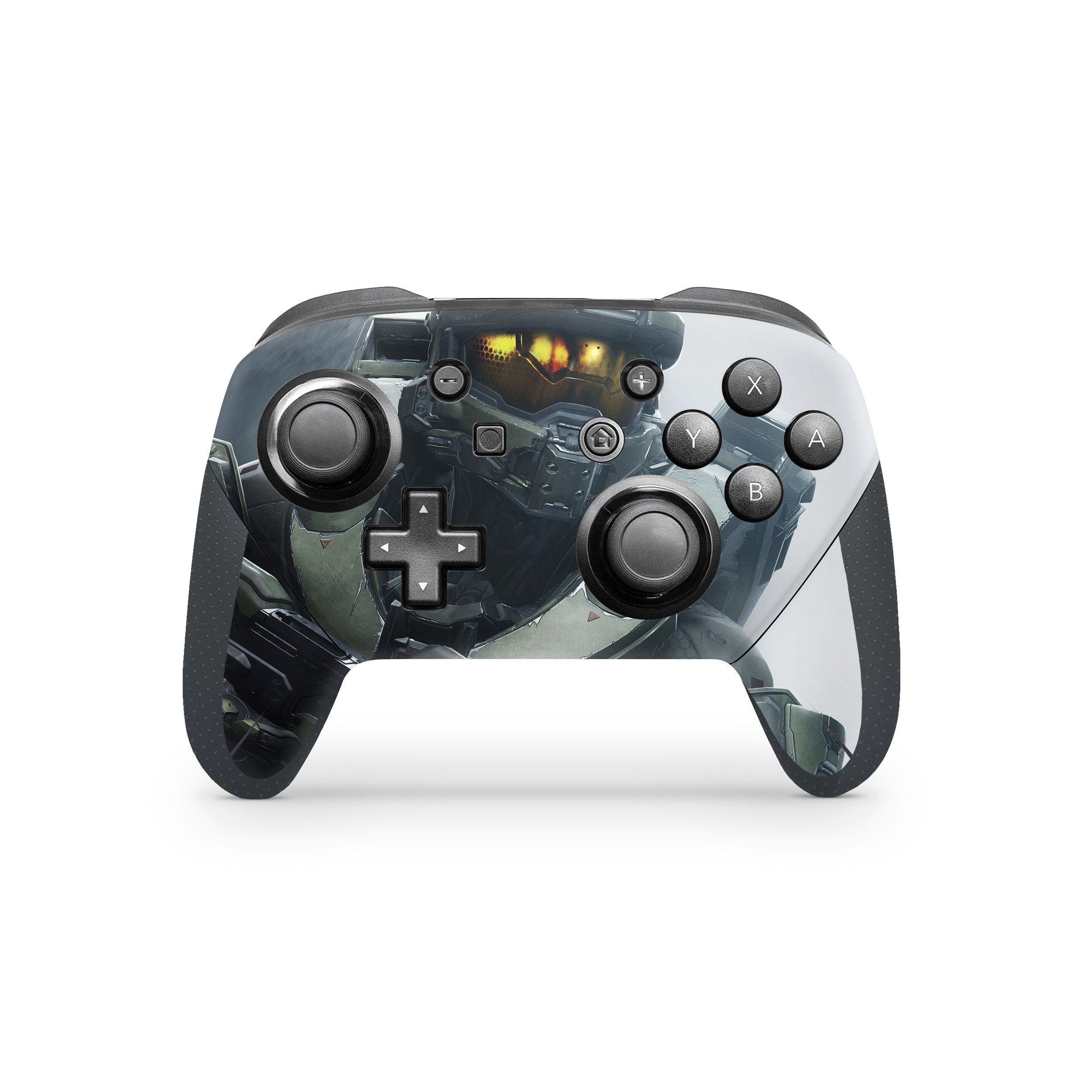 A video game skin featuring a Halo design for the Switch Pro Controller.