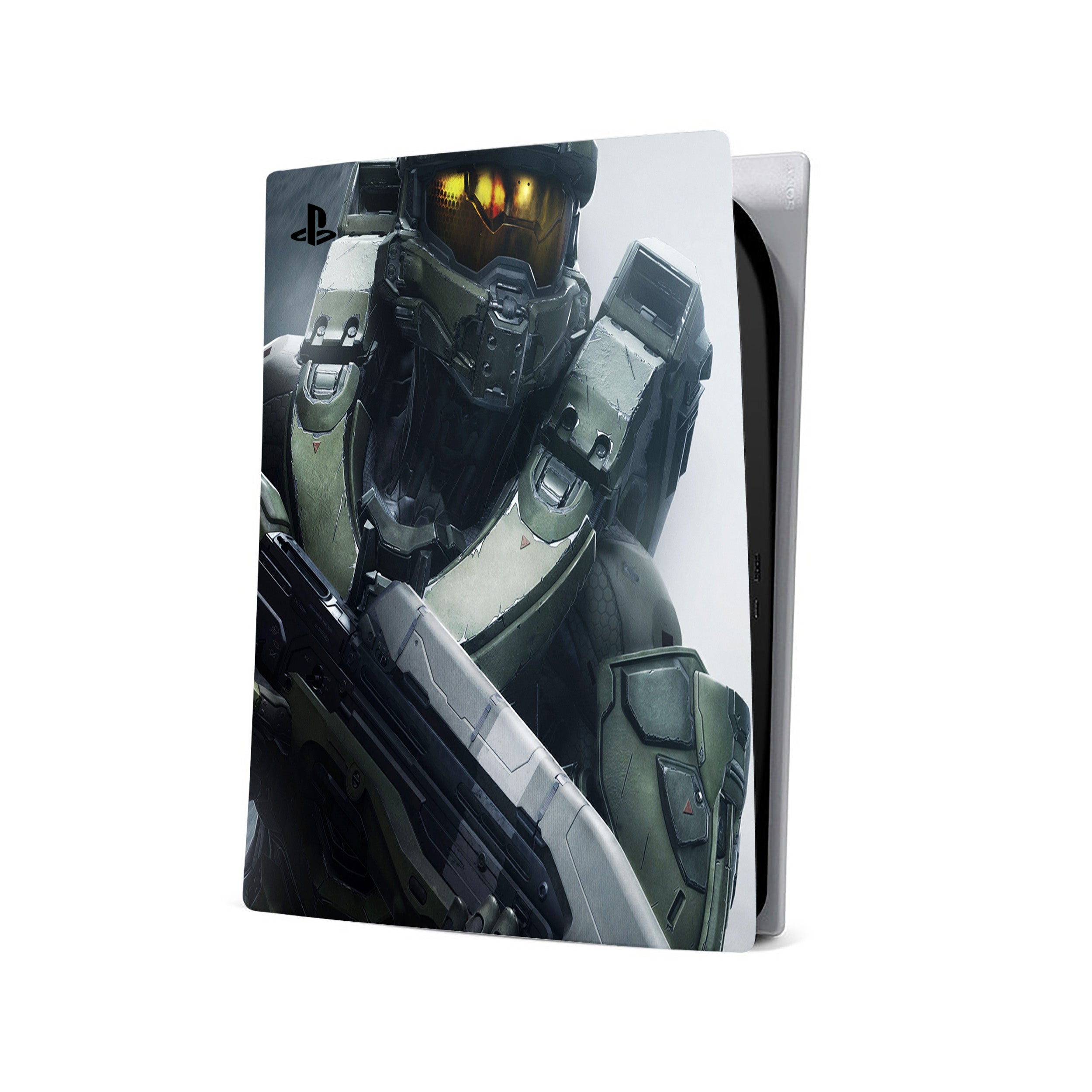 A video game skin featuring a Halo design for the PS5.
