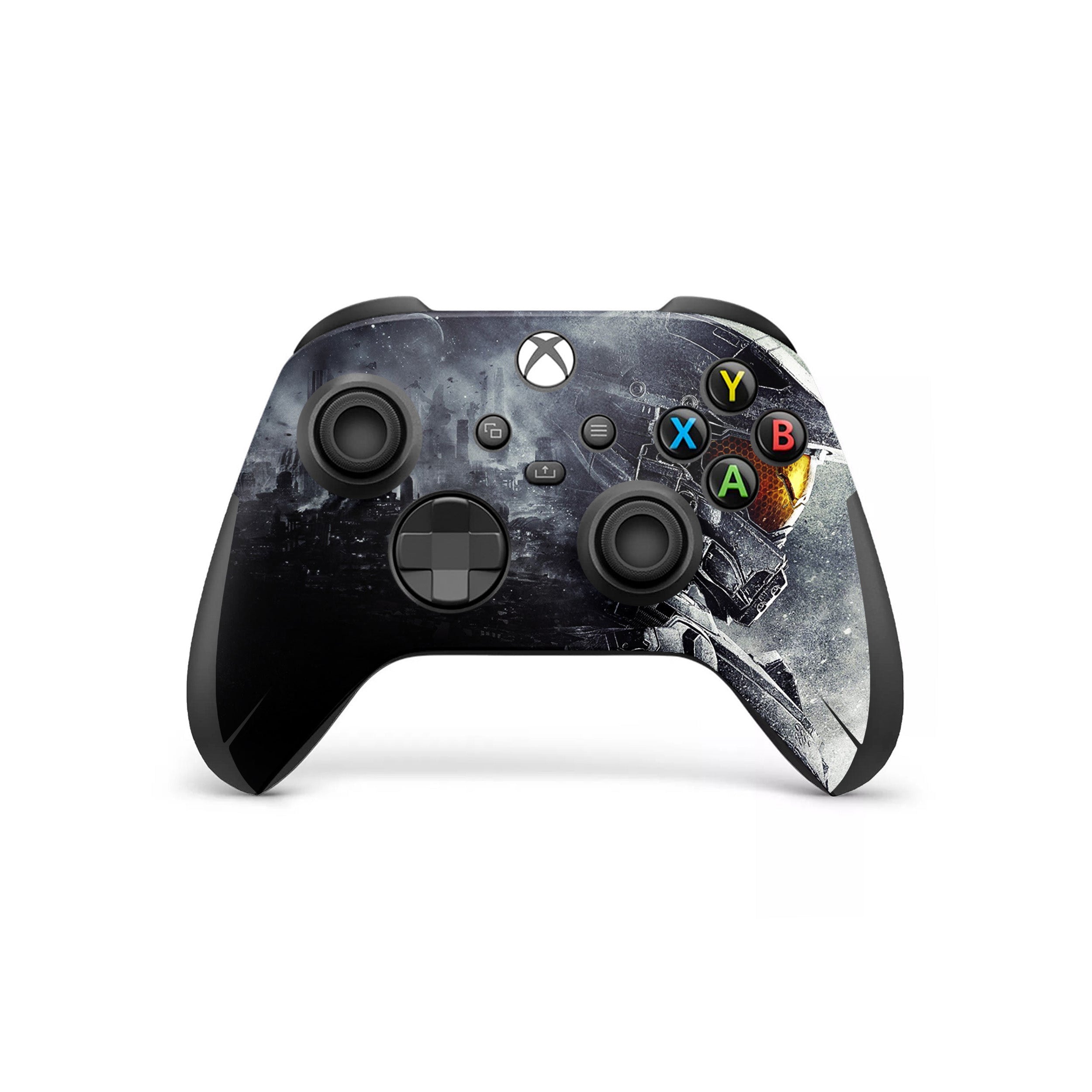 A video game skin featuring a Halo design for the Xbox Wireless Controller.