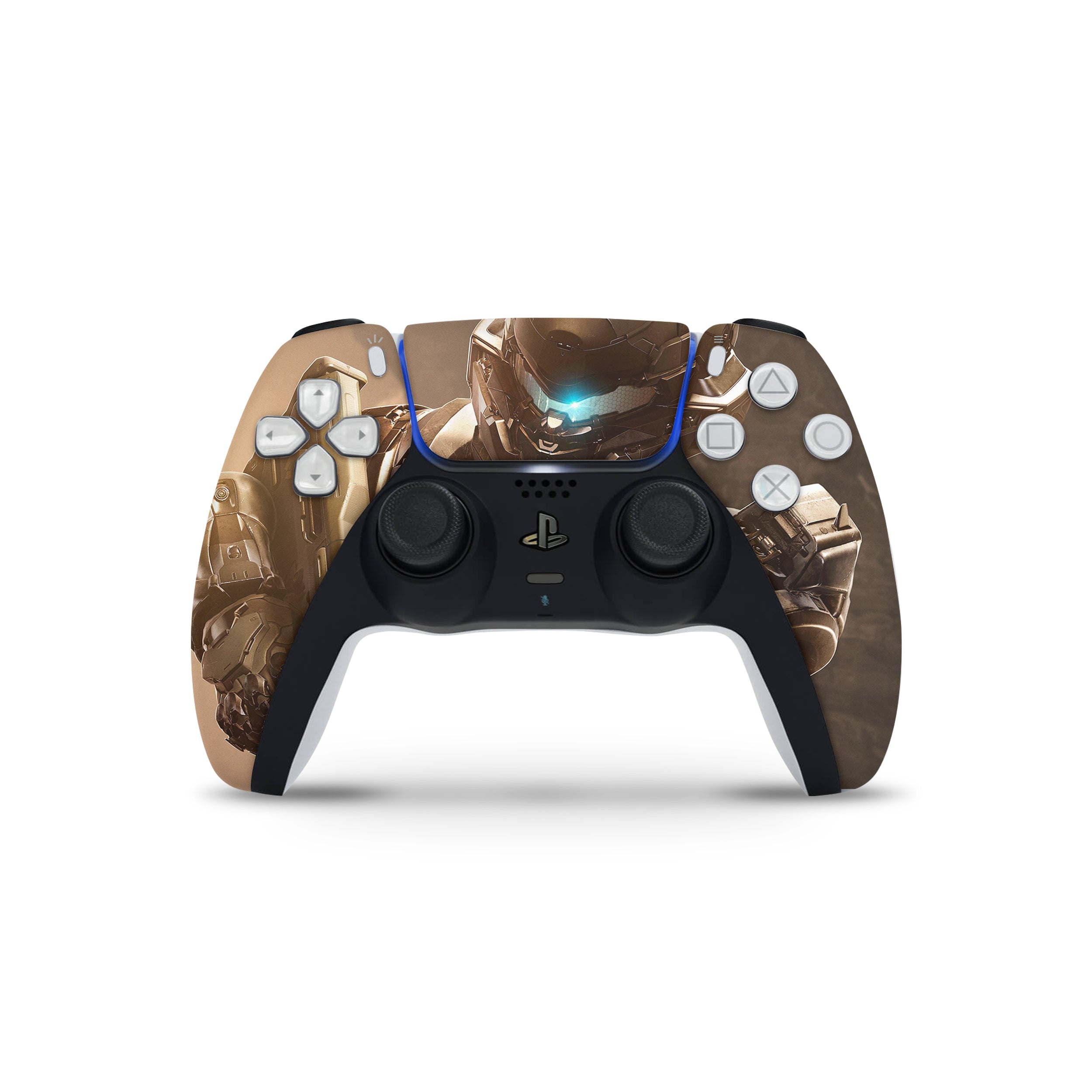 A video game skin featuring a Halo 5 design for the PS5 DualSense Controller.