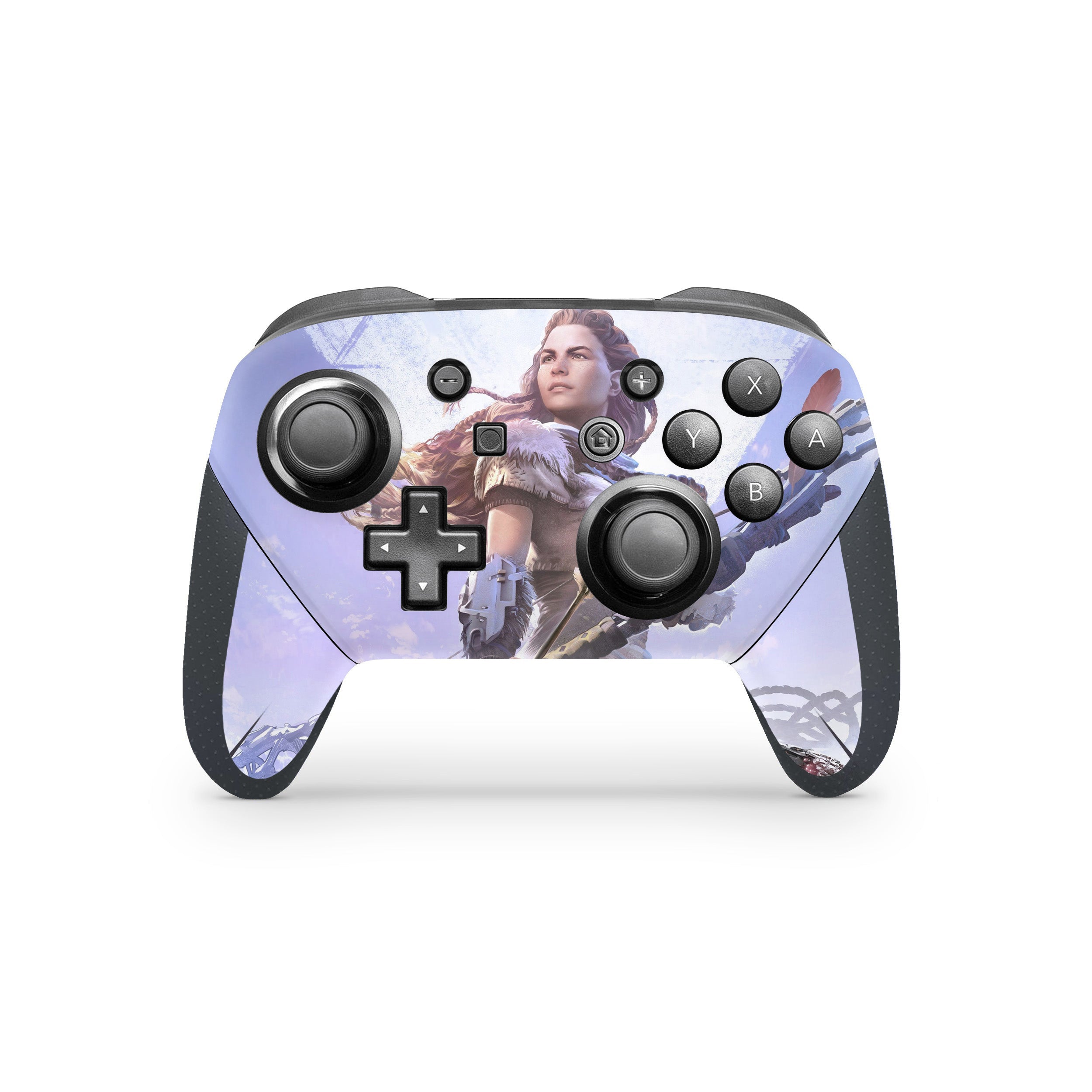 A video game skin featuring a Horizon Zero Dawn design for the Switch Pro Controller.