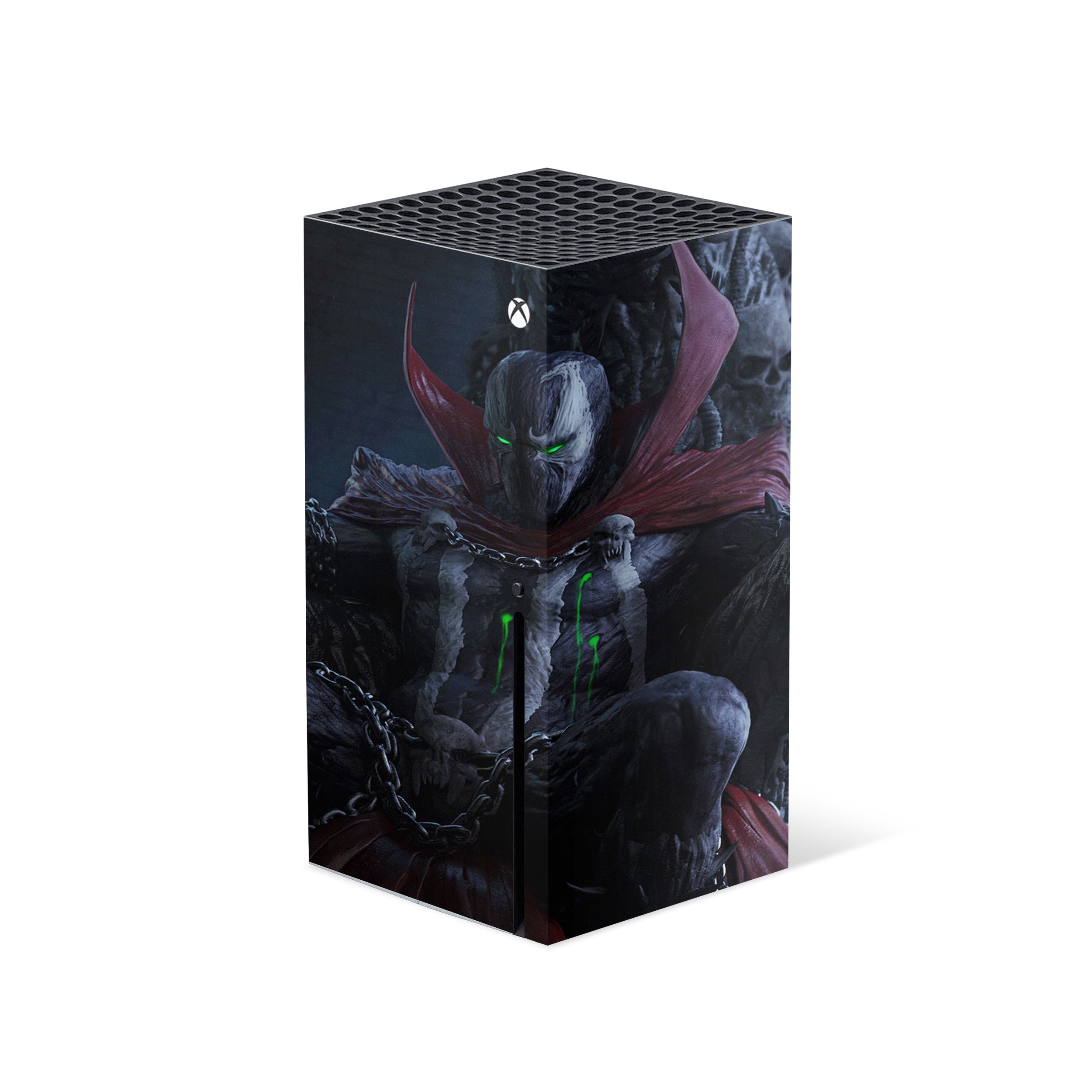 A video game skin featuring a Image Comics Spawn design for the Xbox Series X.