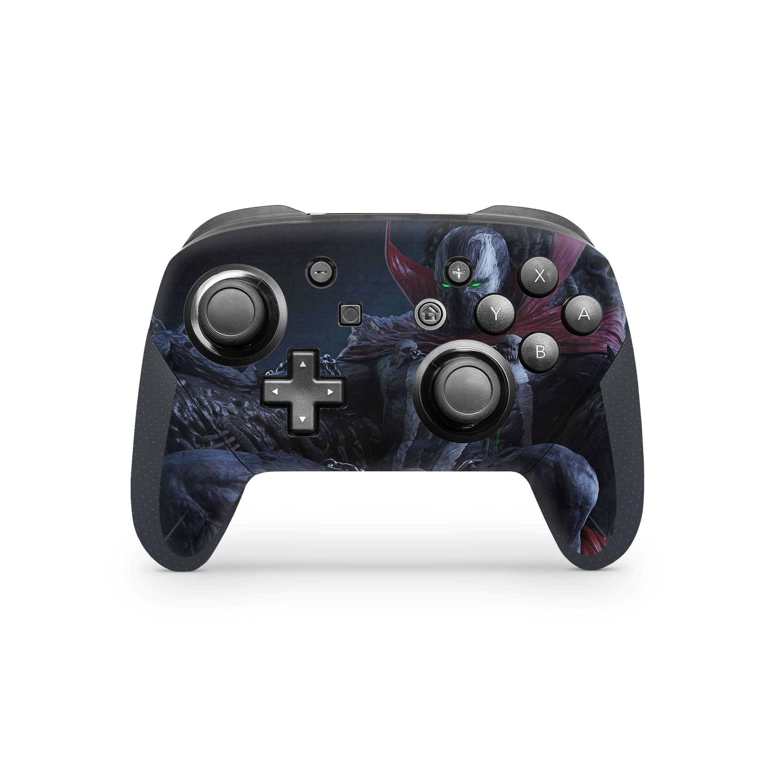 A video game skin featuring a Image Comics Spawn design for the Switch Pro Controller.
