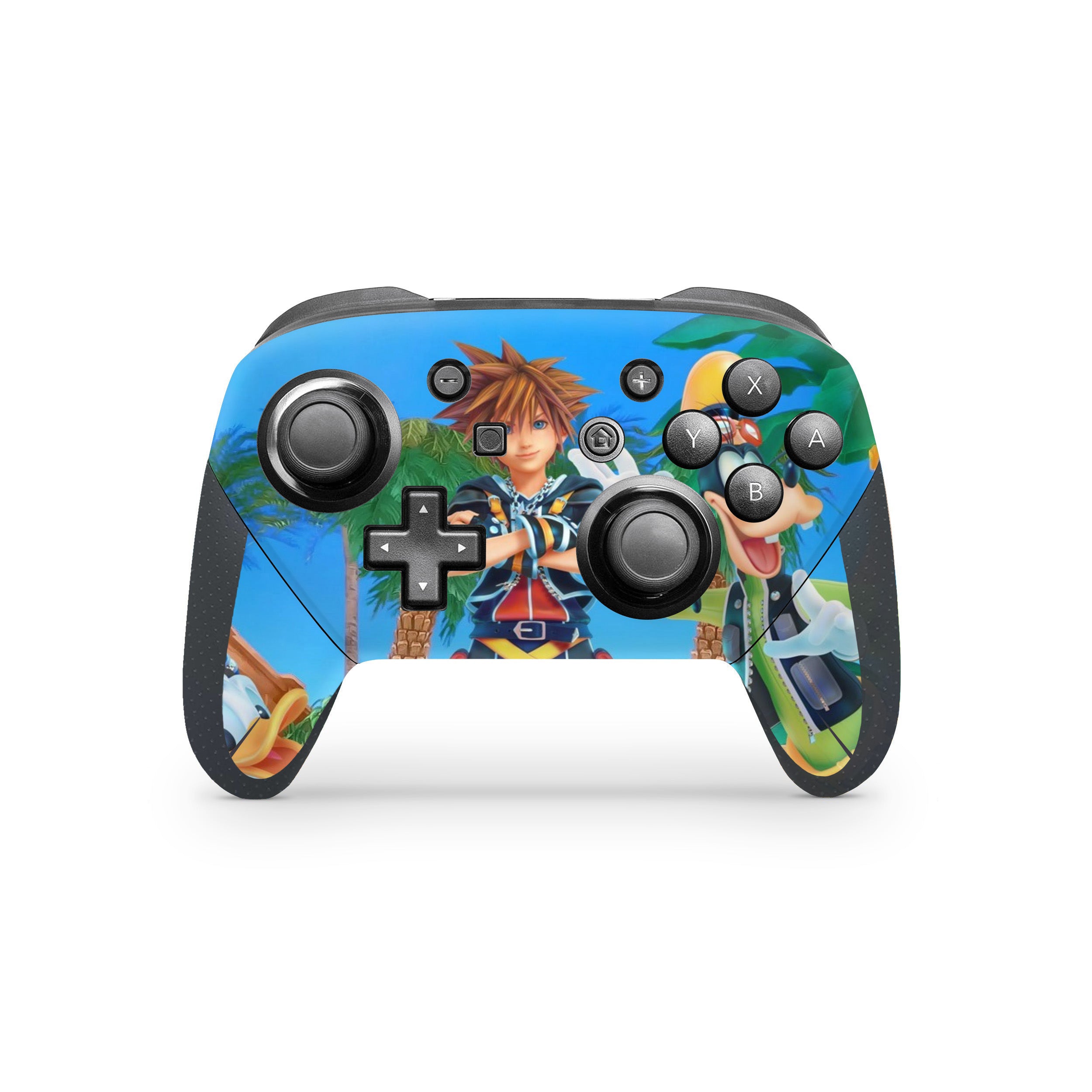 A video game skin featuring a Kingdom Hearts design for the Switch Pro Controller.