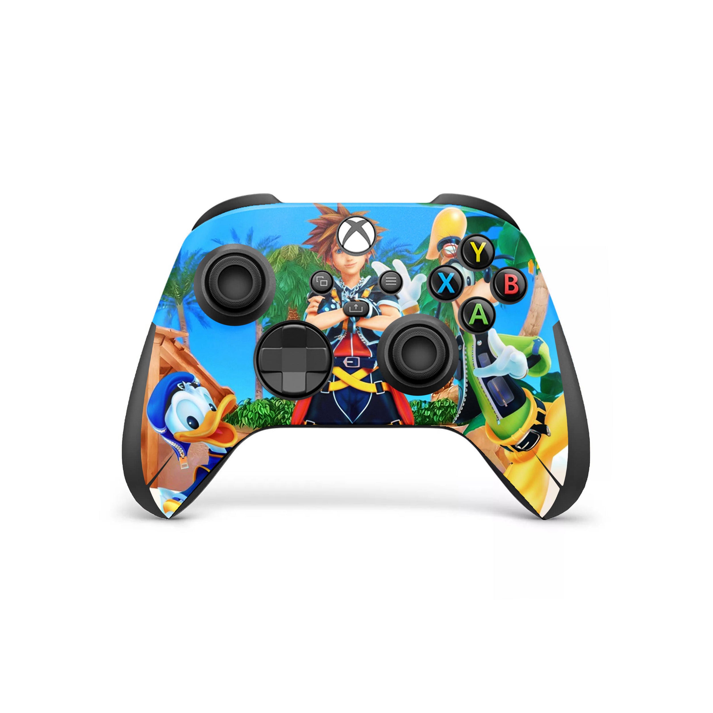 A video game skin featuring a Kingdom Hearts design for the Xbox Wireless Controller.