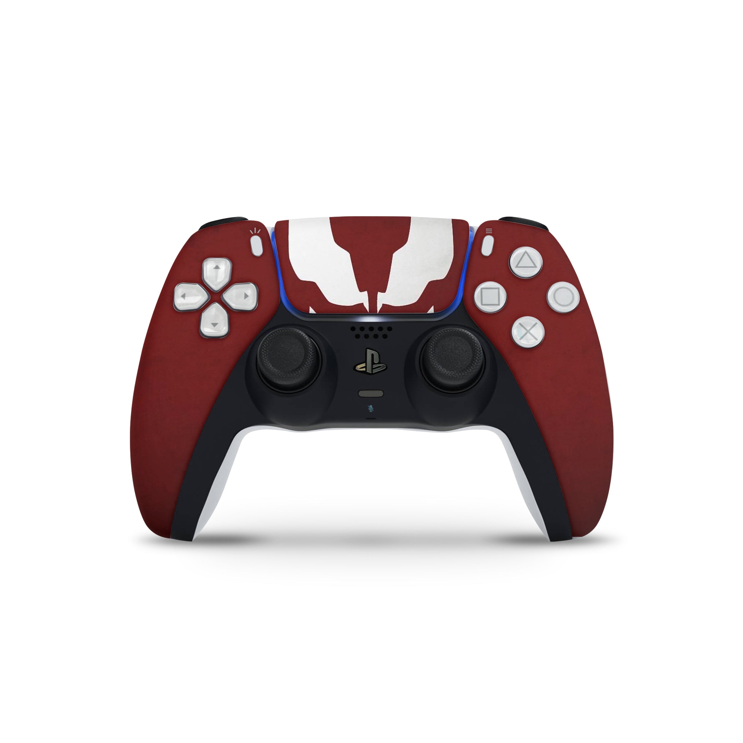 A video game skin featuring a Marvel Carnage design for the PS5 DualSense Controller.