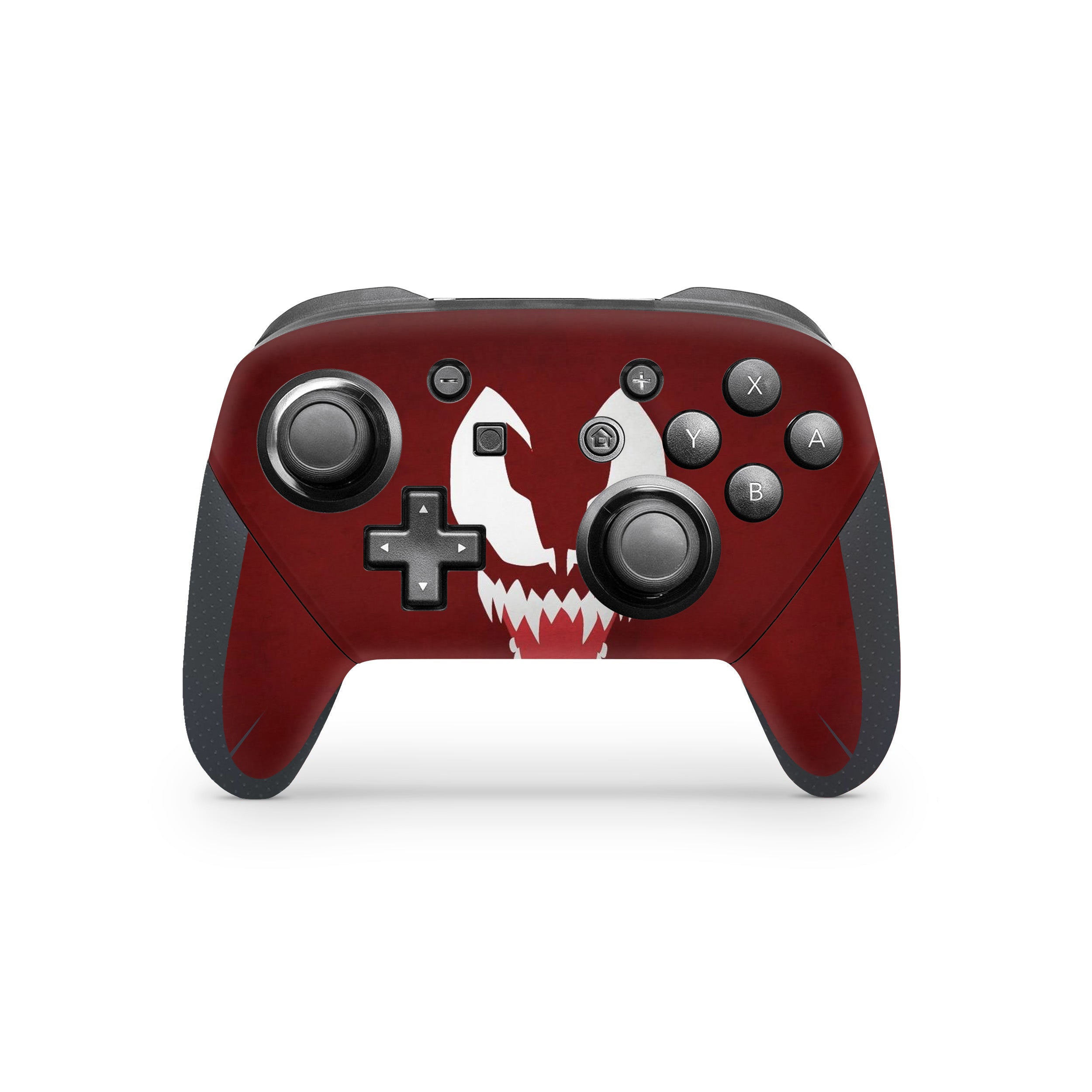 A video game skin featuring a Marvel Carnage design for the Switch Pro Controller.