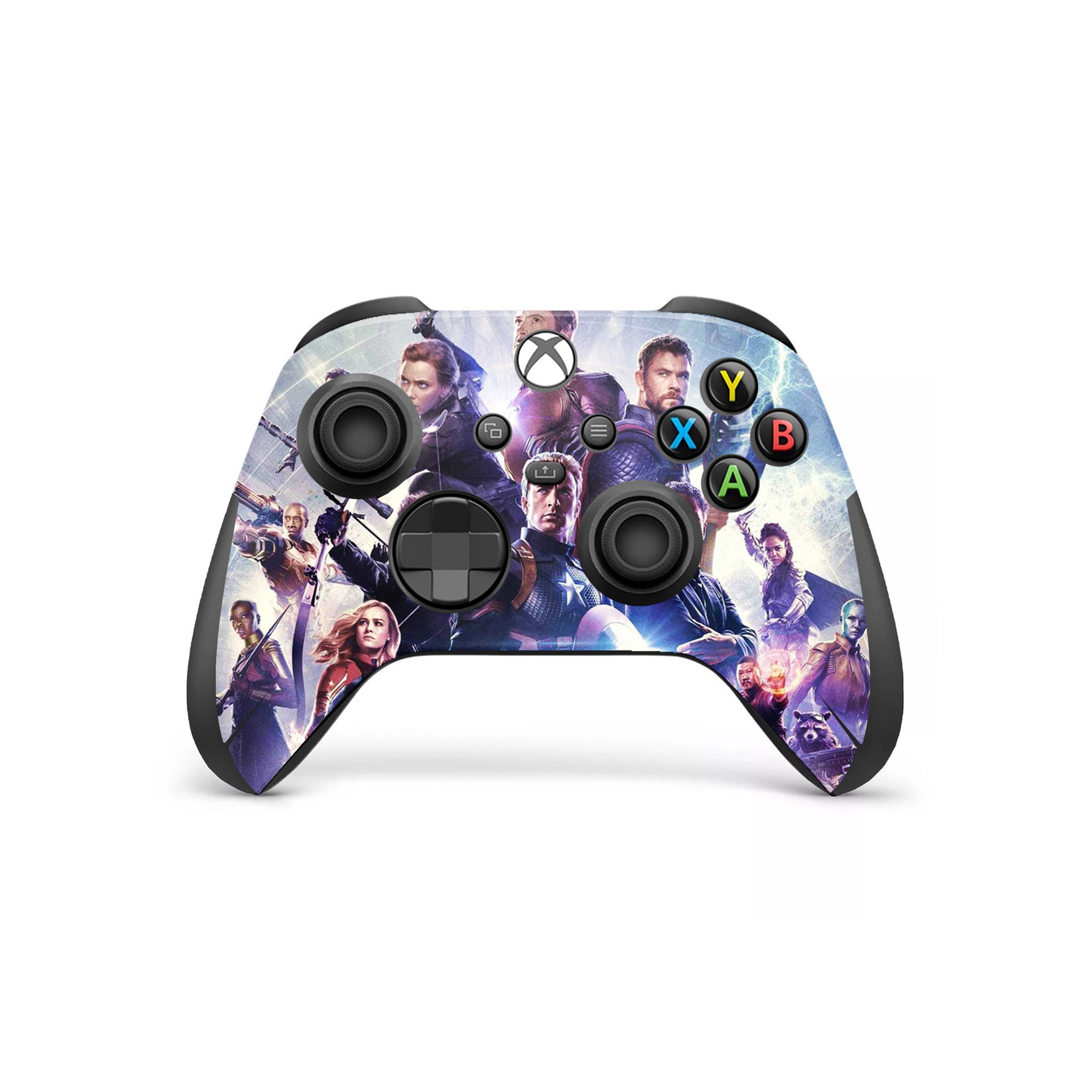A video game skin featuring a Marvel Cinematic Universe design for the Xbox Wireless Controller.