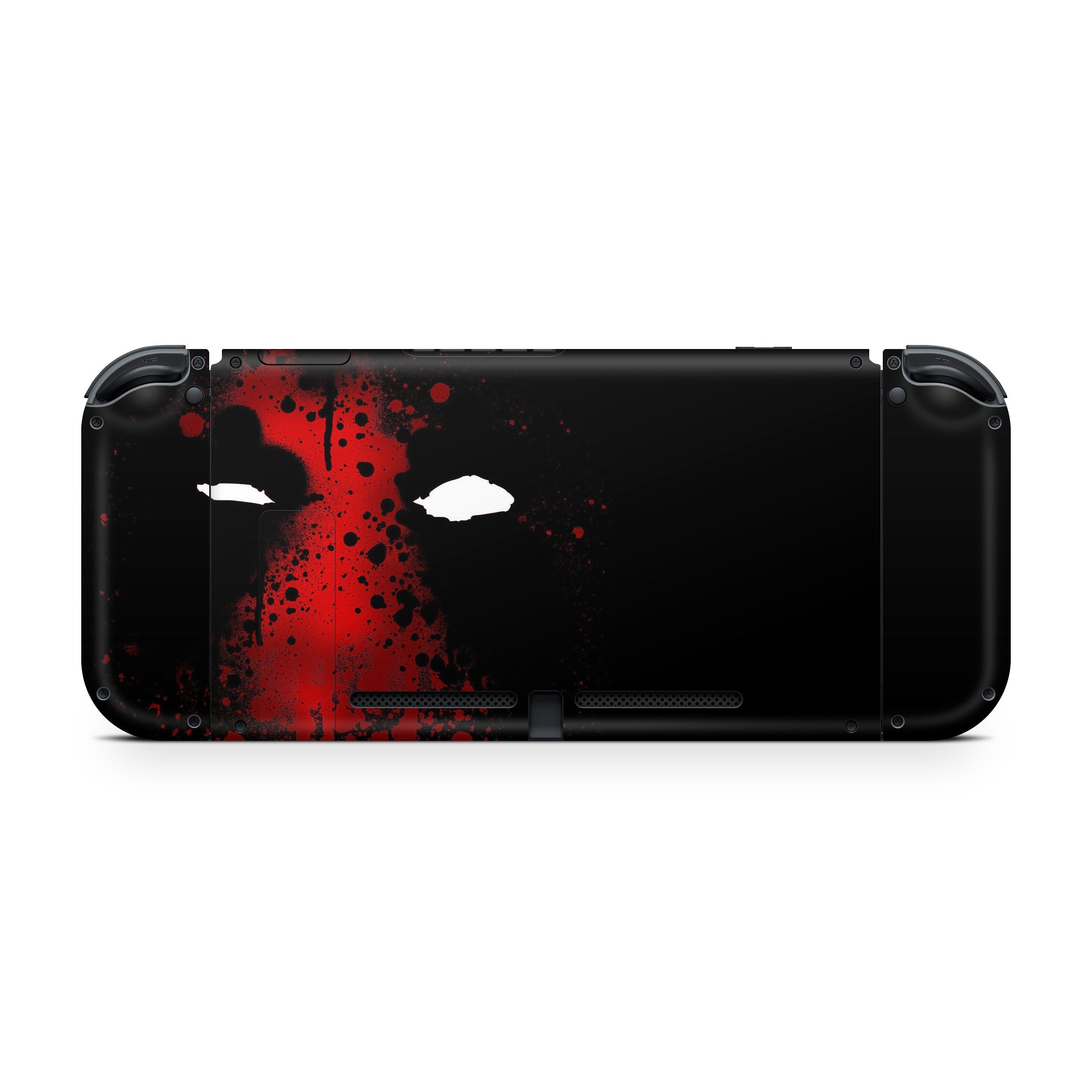 A video game skin featuring a Marvel Dead Pool design for the Nintendo Switch.