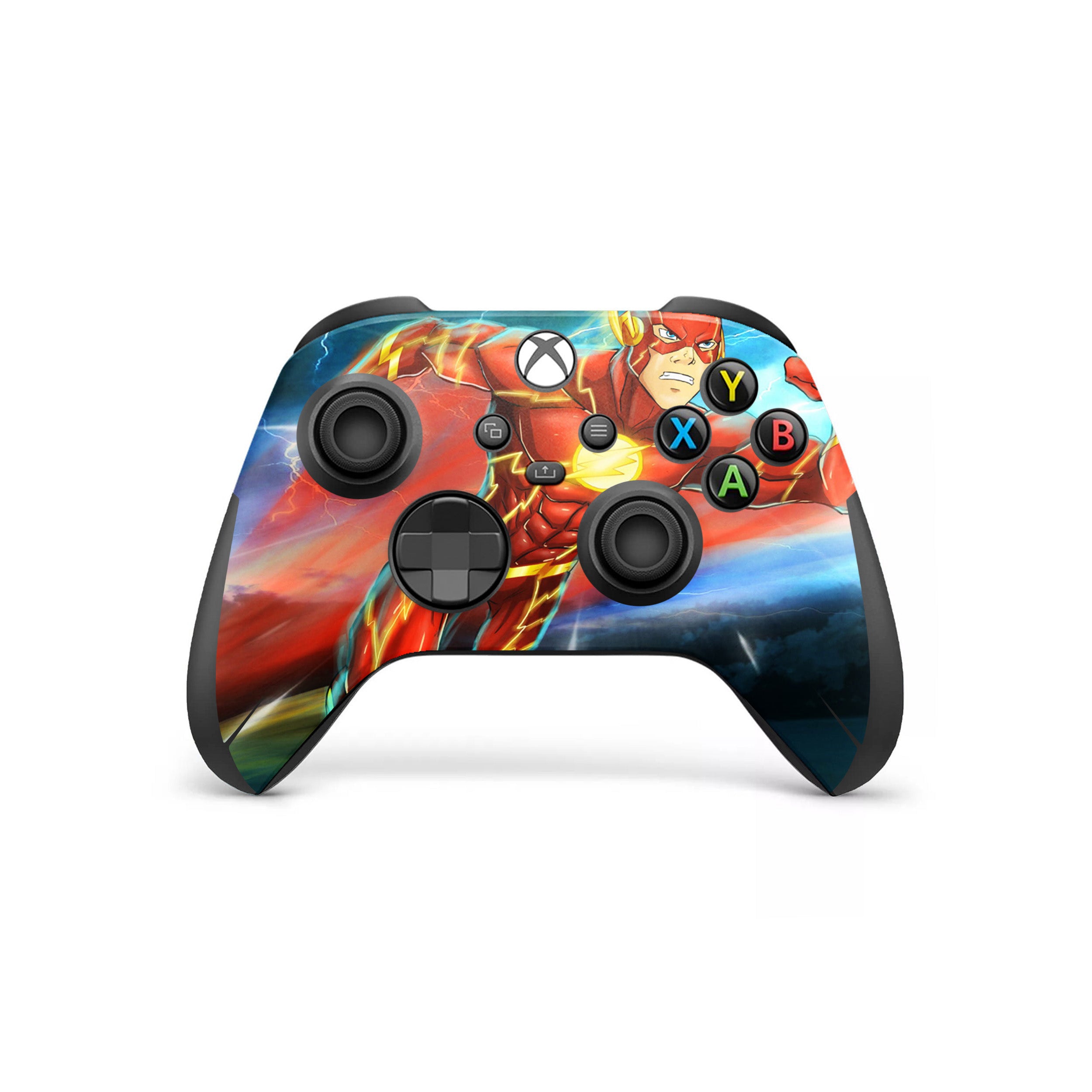 A video game skin featuring a Marvel Flash design for the Xbox Wireless Controller.