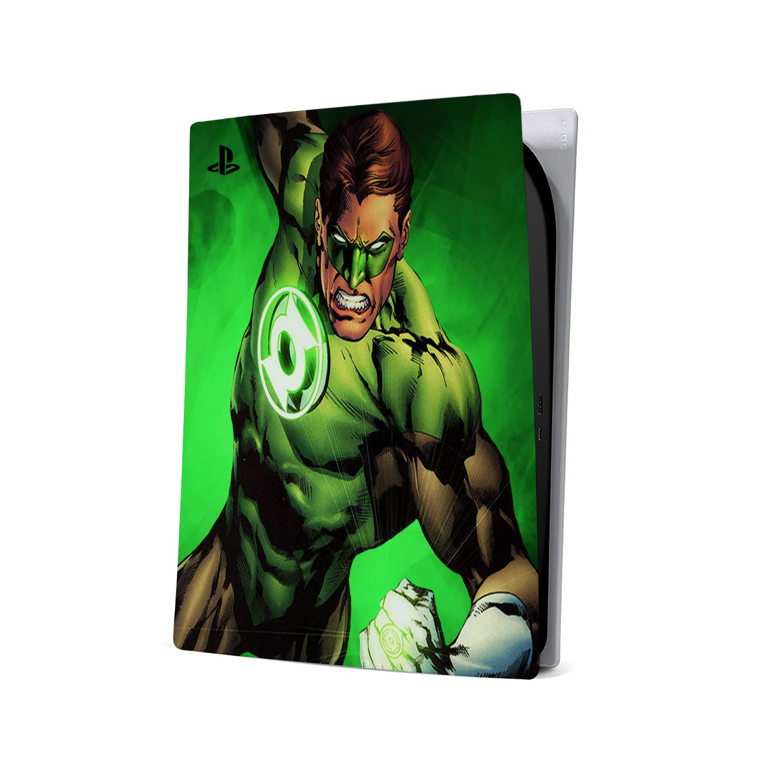A video game skin featuring a Marvel Green Lantern design for the PS5.