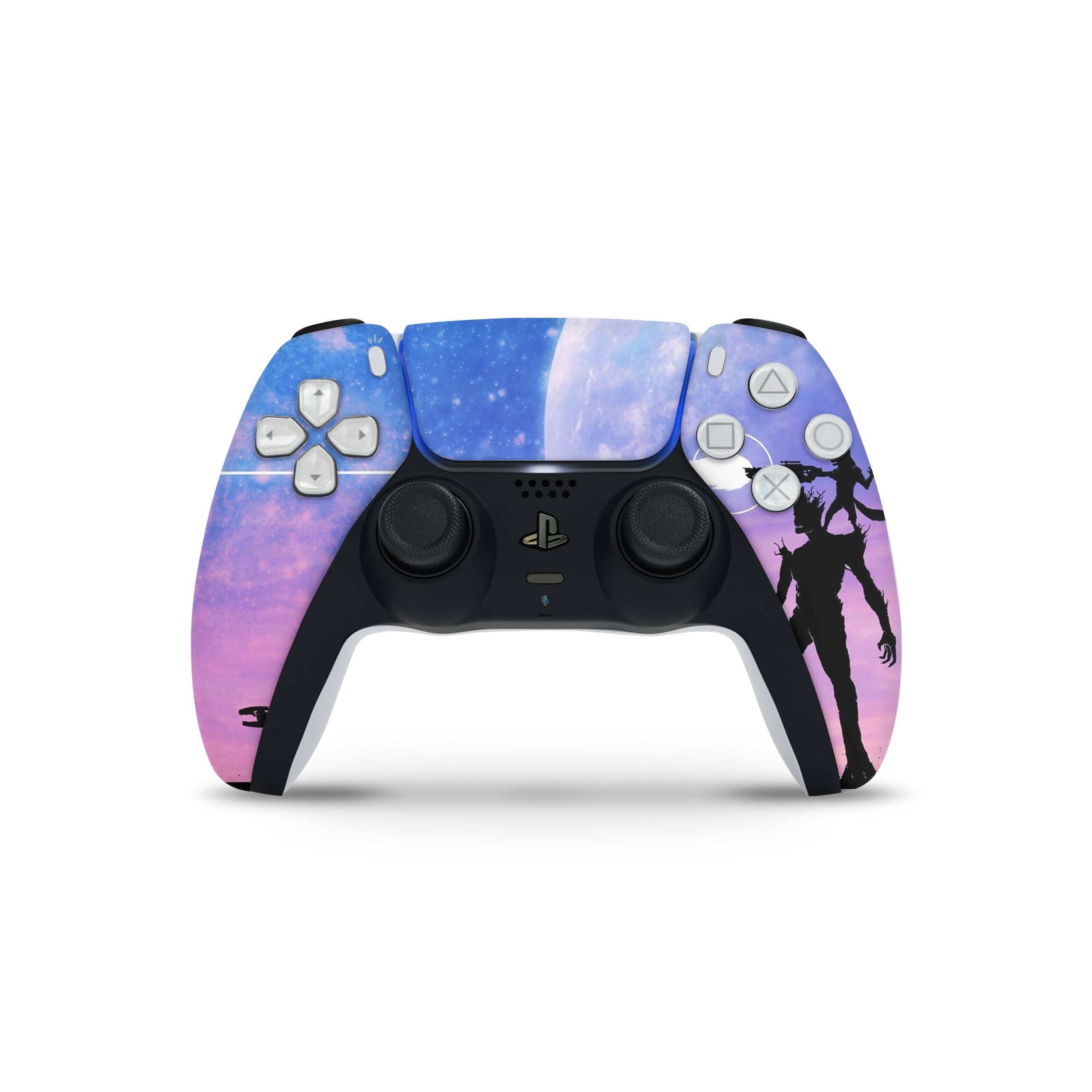 A video game skin featuring a Marvel Guardians of the Galaxy design for the PS5 DualSense Controller.