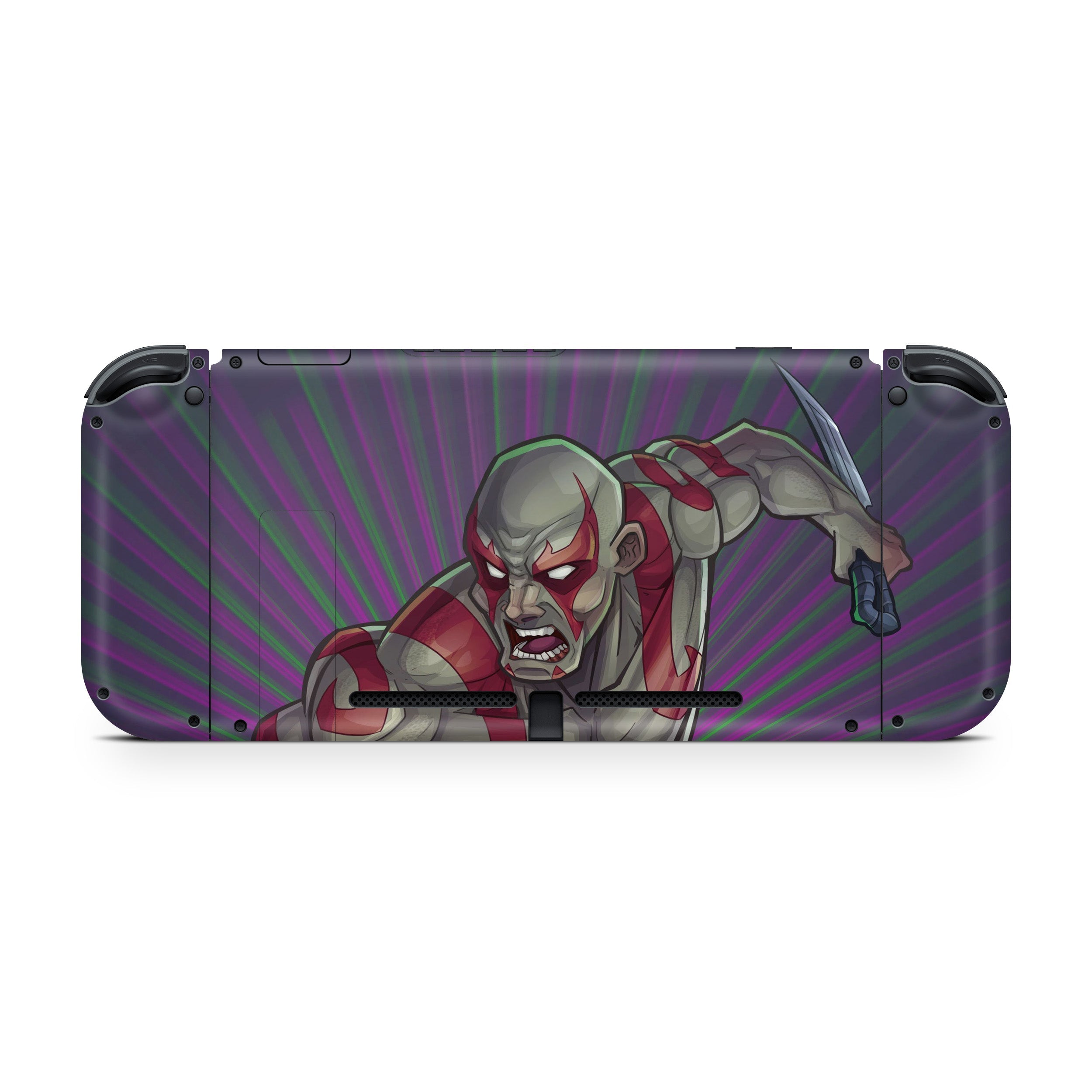 A video game skin featuring a Marvel Guardians of the Galaxy Drax design for the Nintendo Switch.