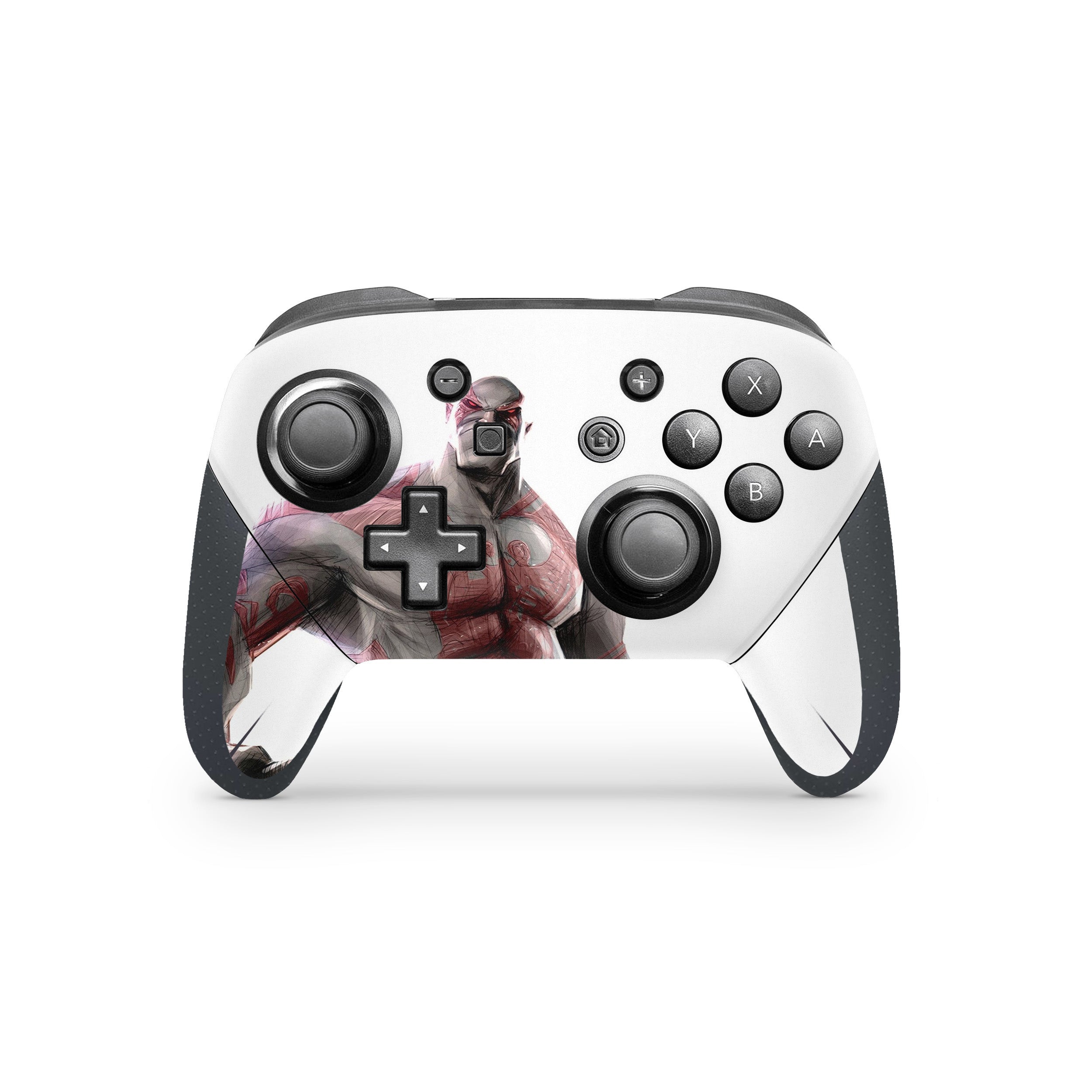 A video game skin featuring a Marvel Guardians of the Galaxy Drax design for the Switch Pro Controller.