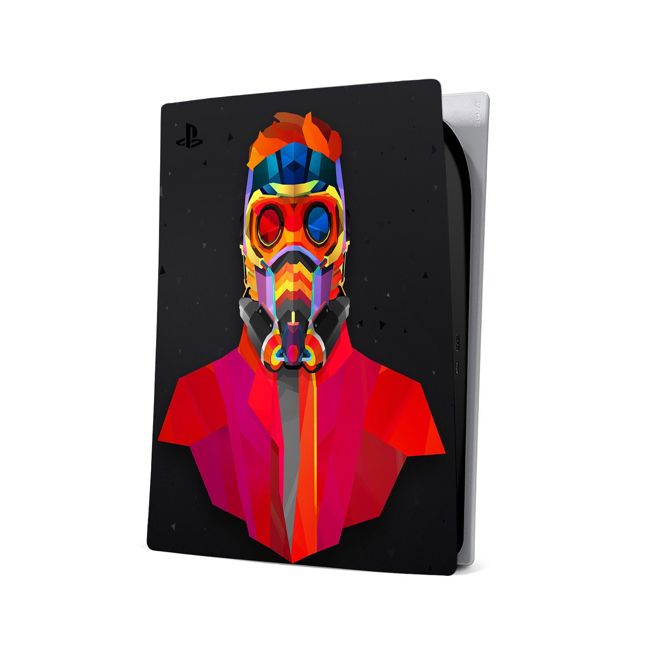 A video game skin featuring a Marvel Guardians of the Galaxy Star Lord design for the PS5.