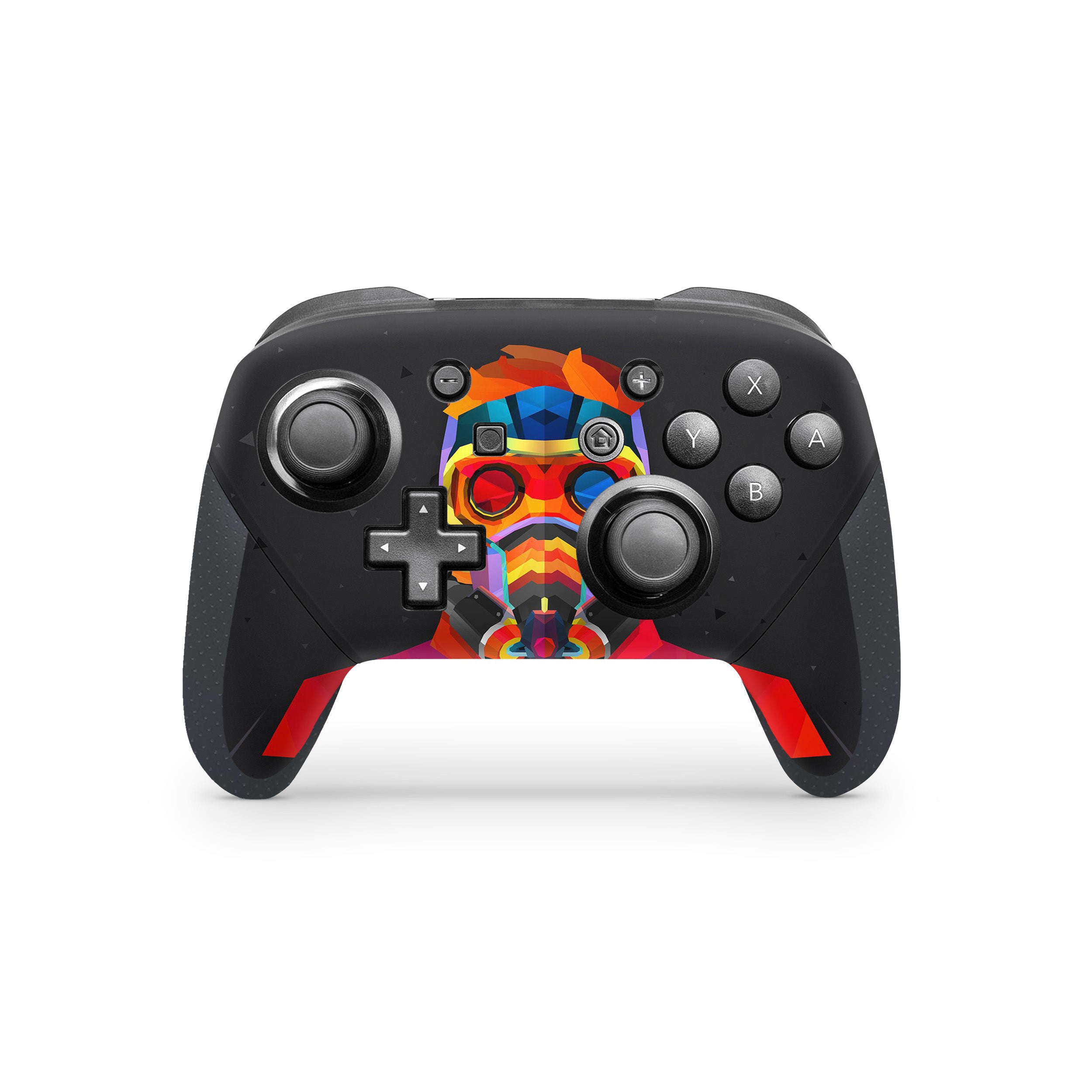 A video game skin featuring a Marvel Guardians of the Galaxy Star Lord design for the Switch Pro Controller.
