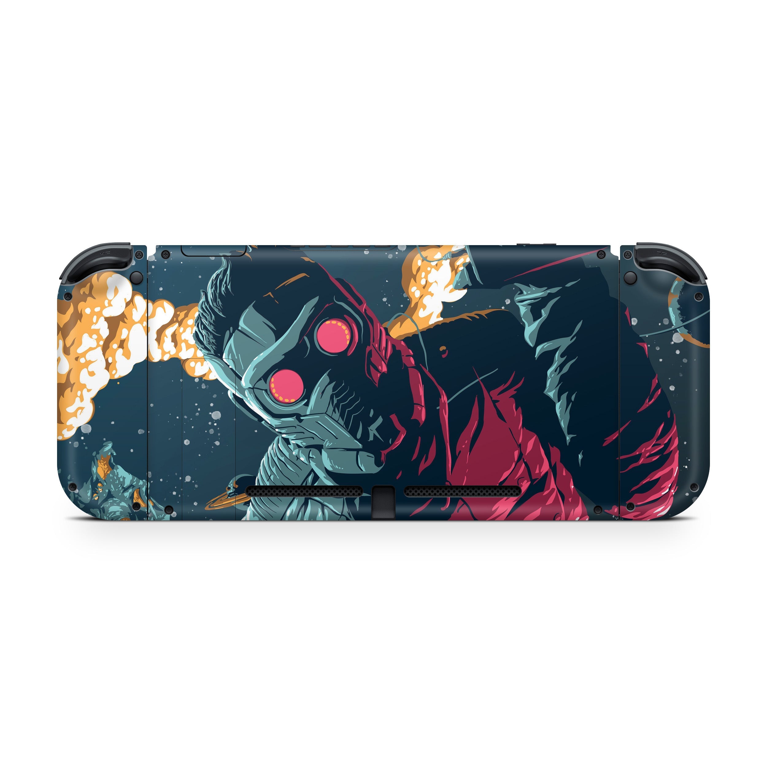 A video game skin featuring a Marvel Guardians of the Galaxy Star Lord design for the Nintendo Switch.