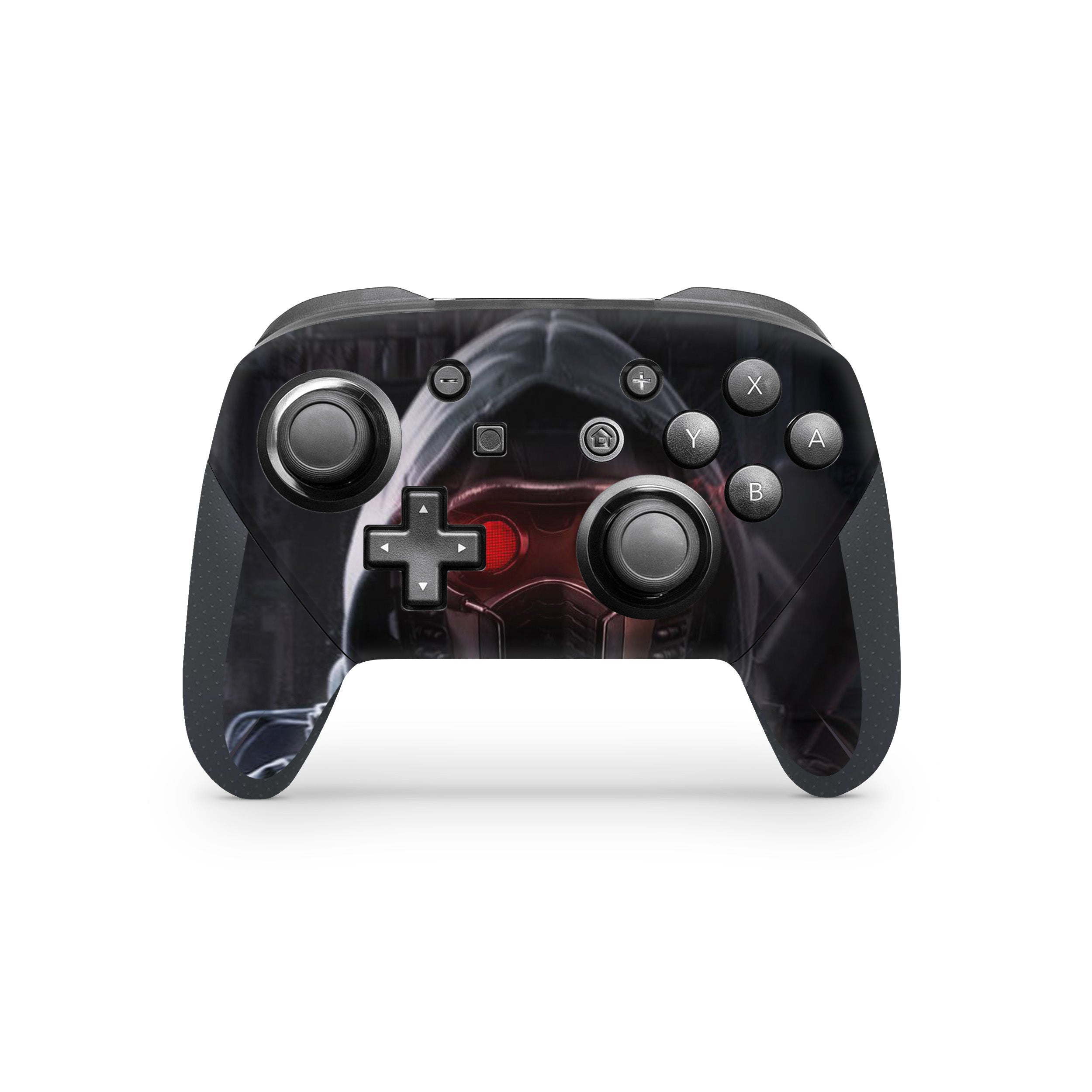 A video game skin featuring a Marvel Guardians of the Galaxy Star Lord design for the Switch Pro Controller.