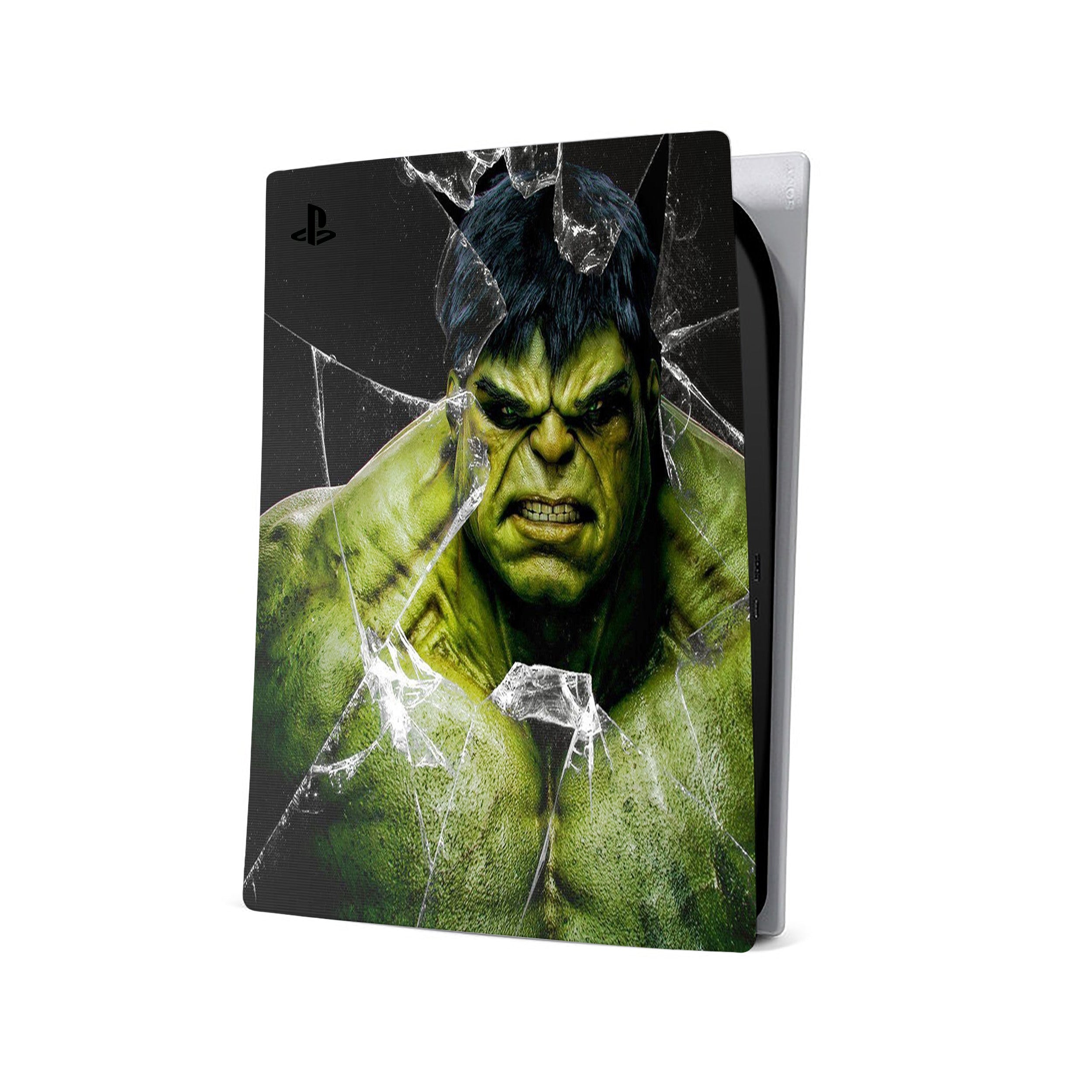 A video game skin featuring a Marvel Hulk design for the PS5.