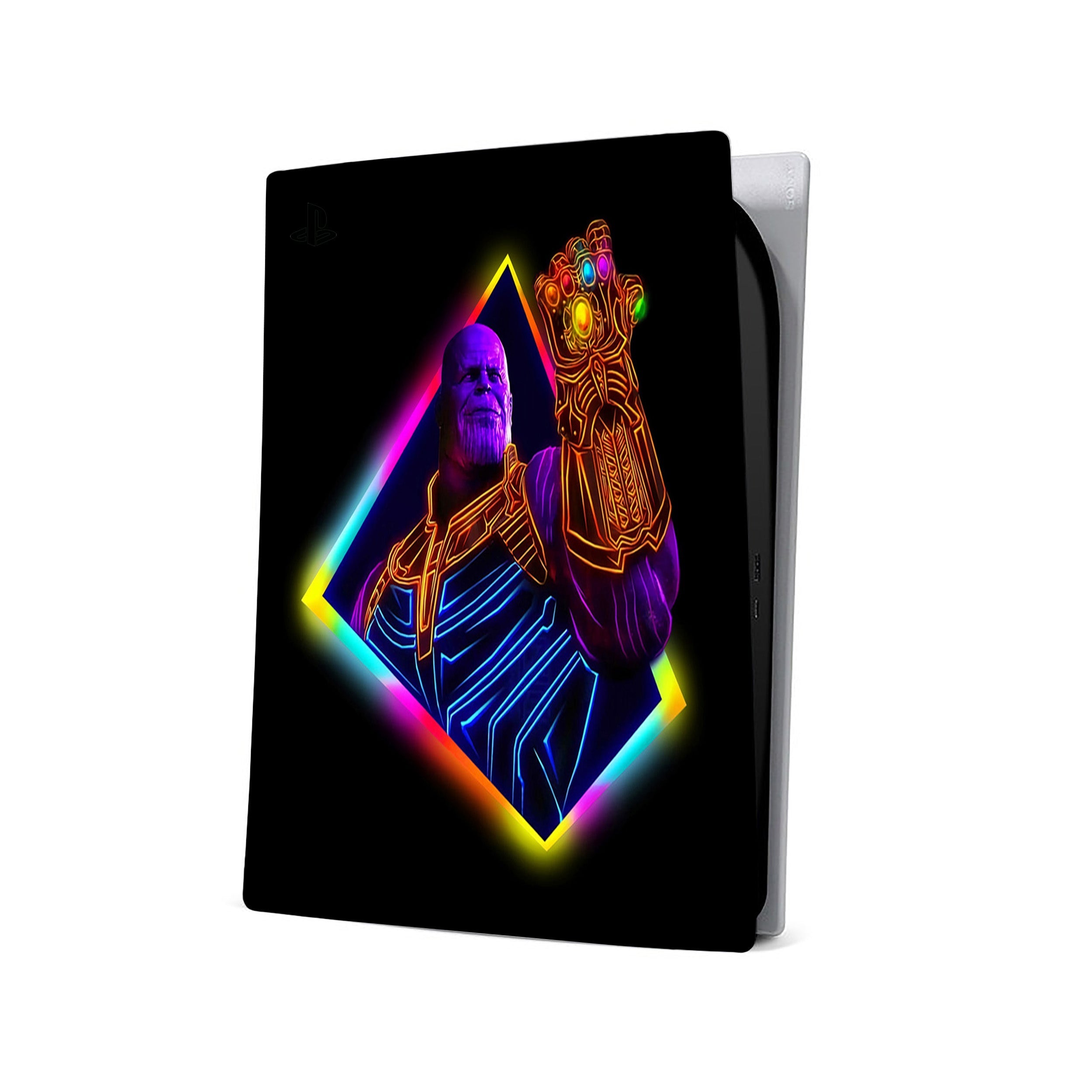 A video game skin featuring a Marvel Thanos design for the PS5.