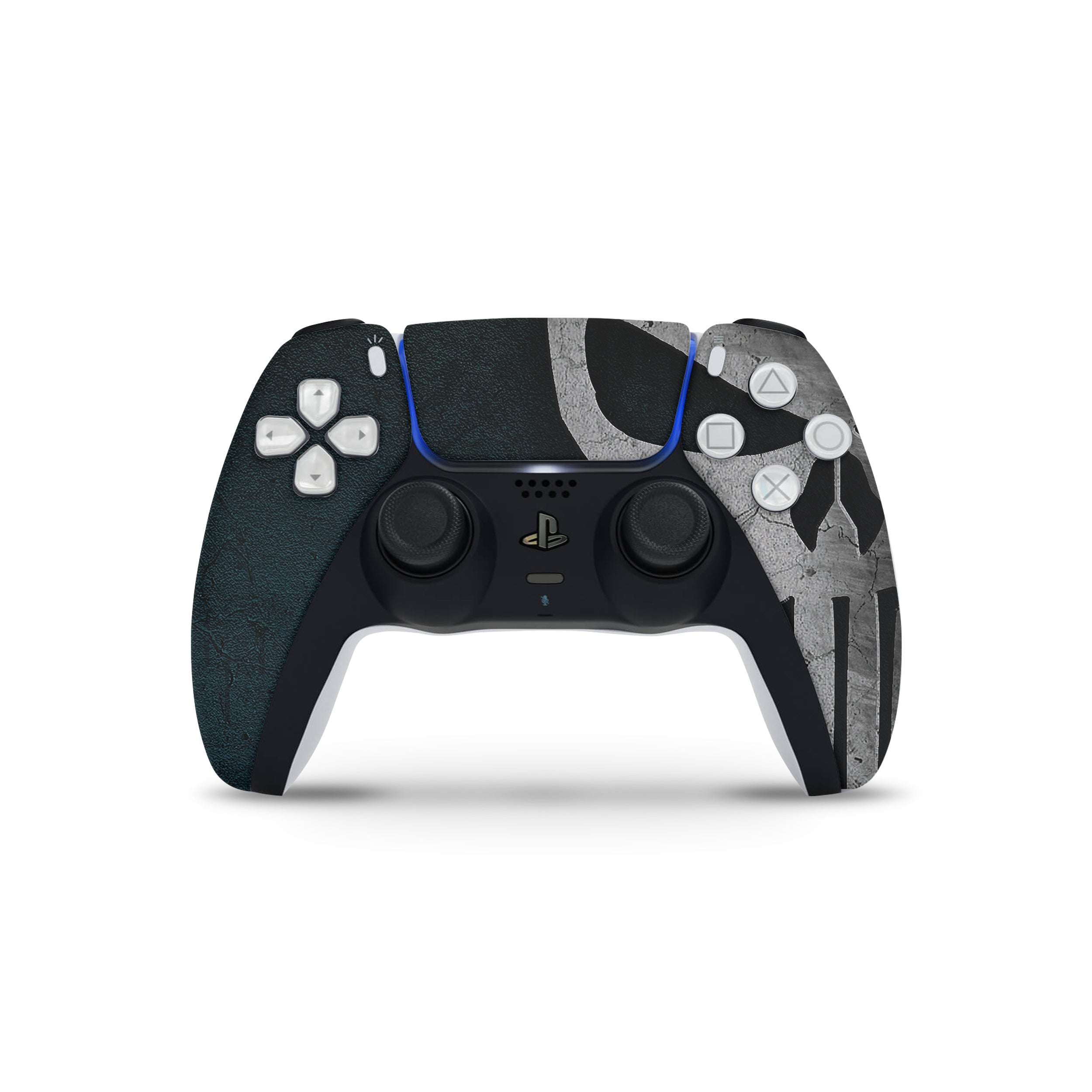 A video game skin featuring a Marvel The Punisher design for the PS5 DualSense Controller.