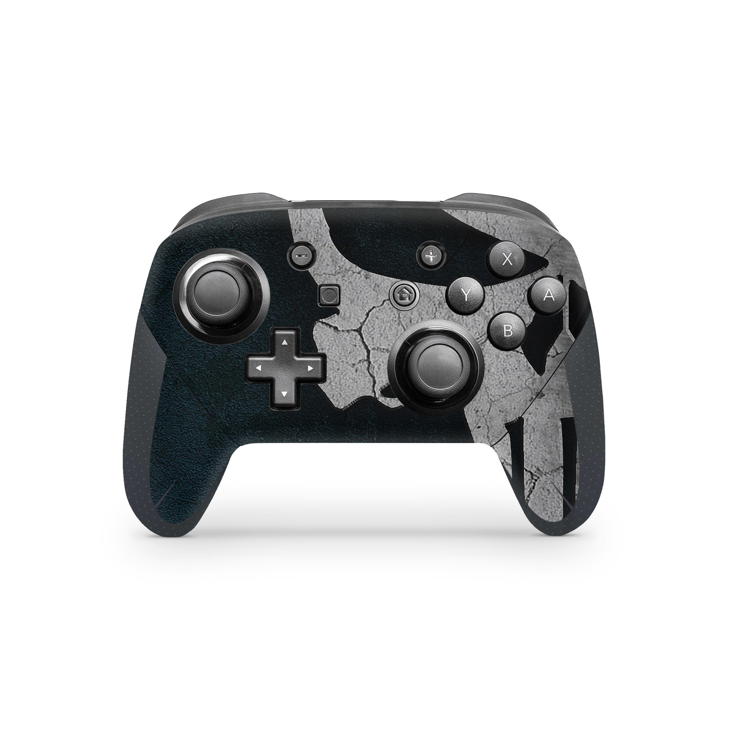 A video game skin featuring a Marvel The Punisher design for the Switch Pro Controller.