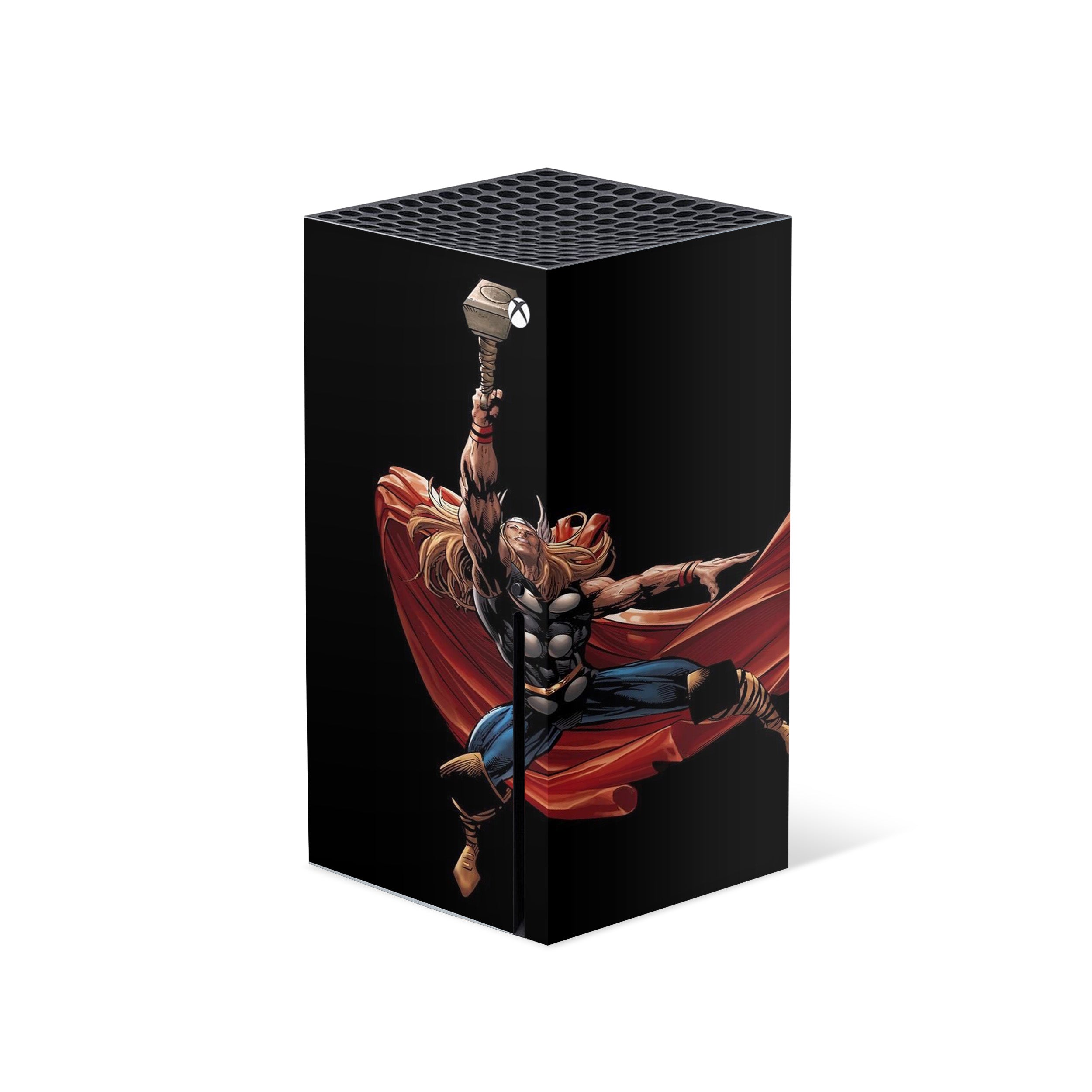 A video game skin featuring a Marvel Thor design for the Xbox Series X.