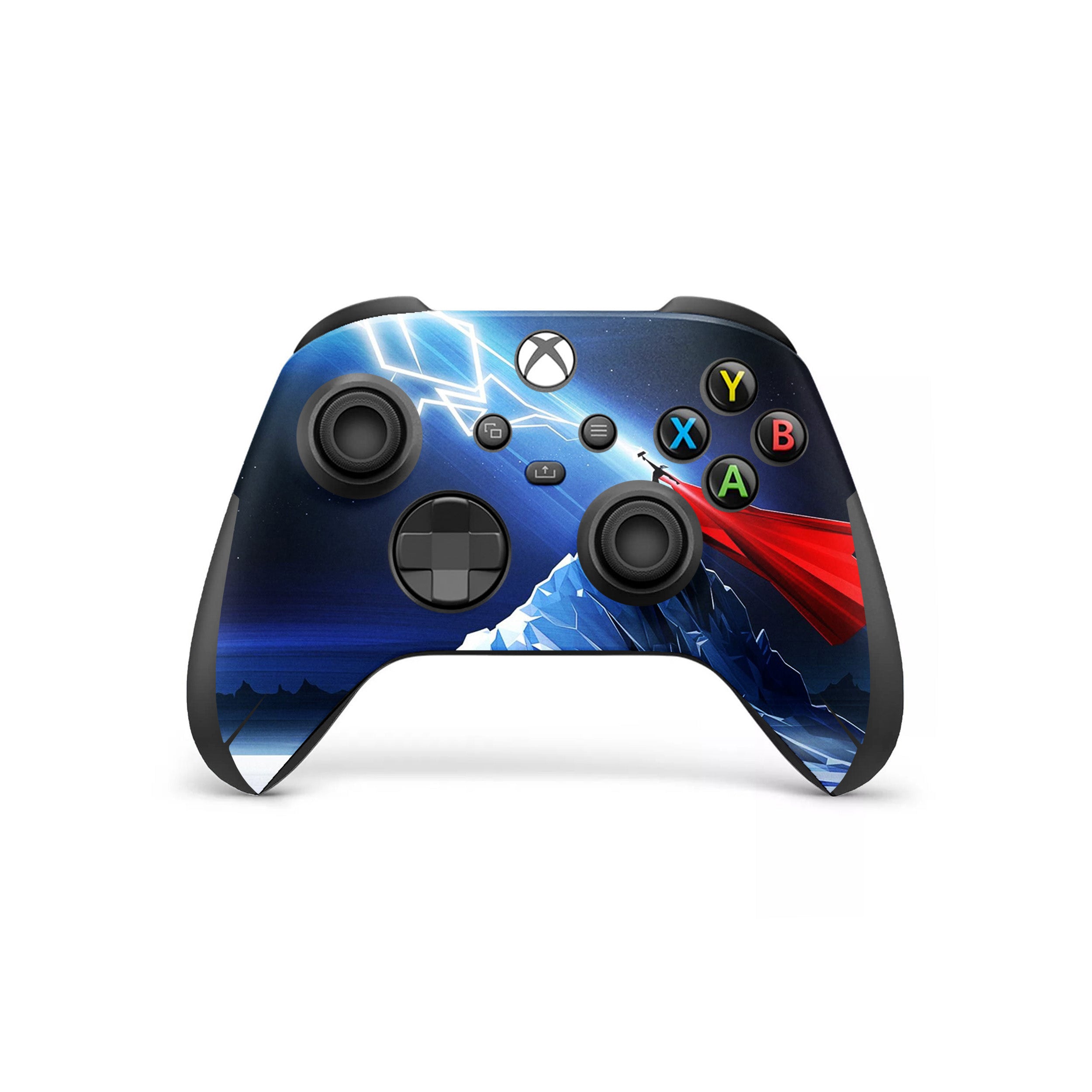 A video game skin featuring a Marvel Thor design for the Xbox Wireless Controller.