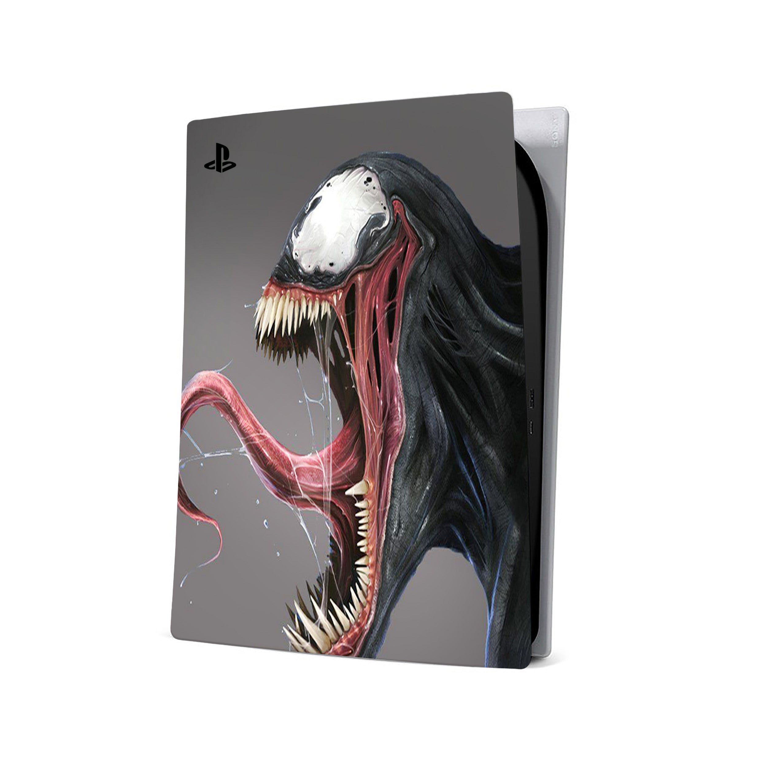 A video game skin featuring a Marvel Venom design for the PS5.