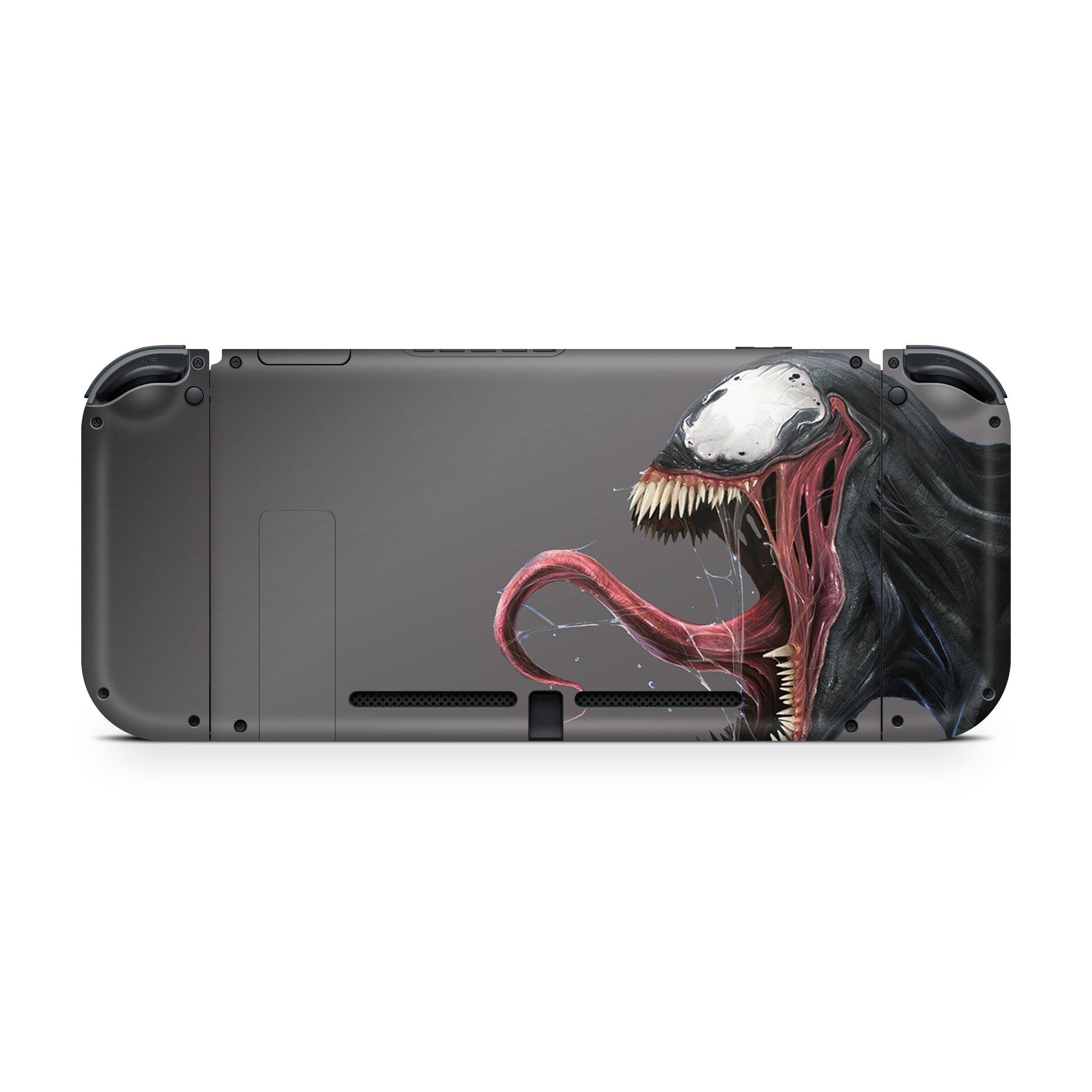 A video game skin featuring a Marvel Venom design for the Nintendo Switch.
