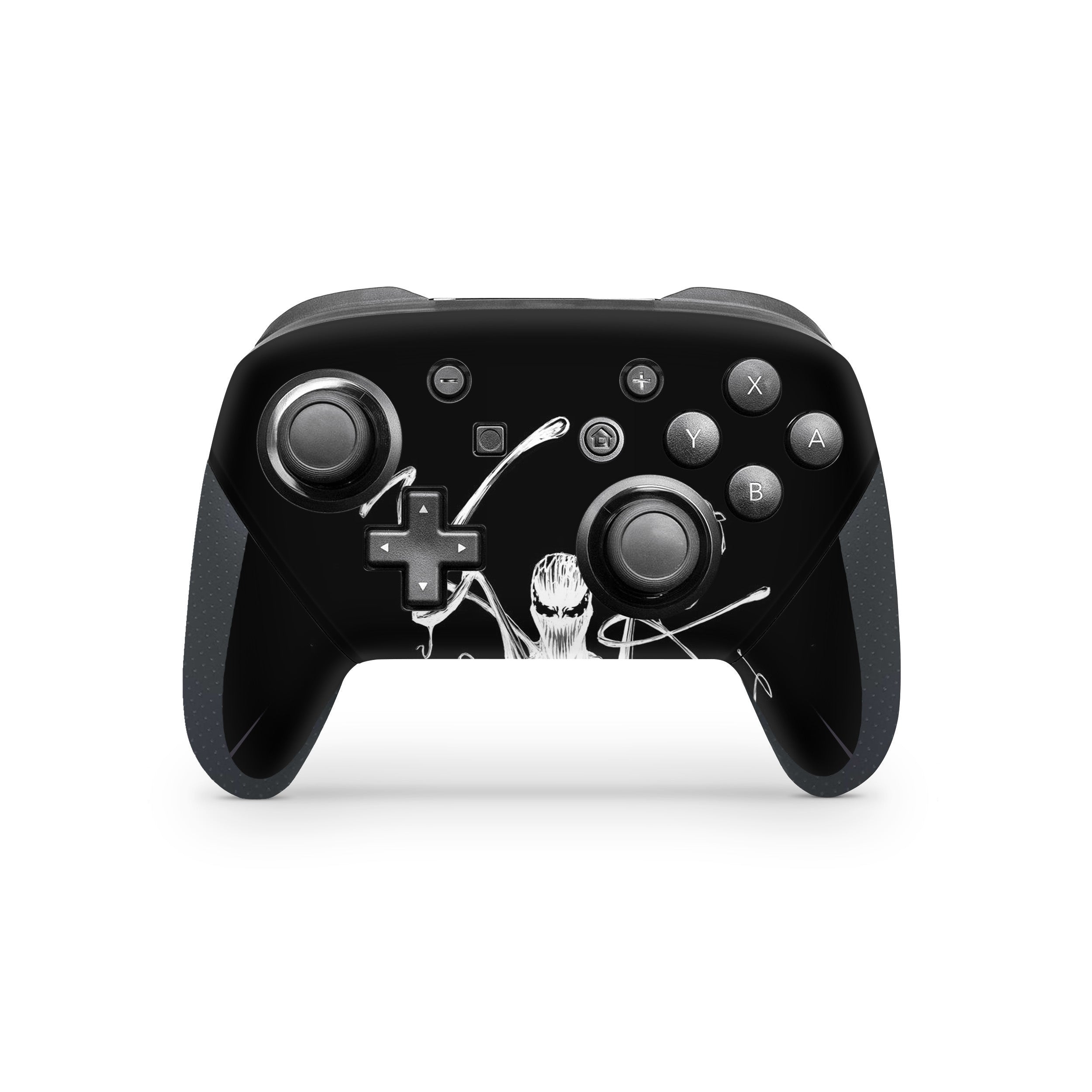 A video game skin featuring a Marvel Venom design for the Switch Pro Controller.