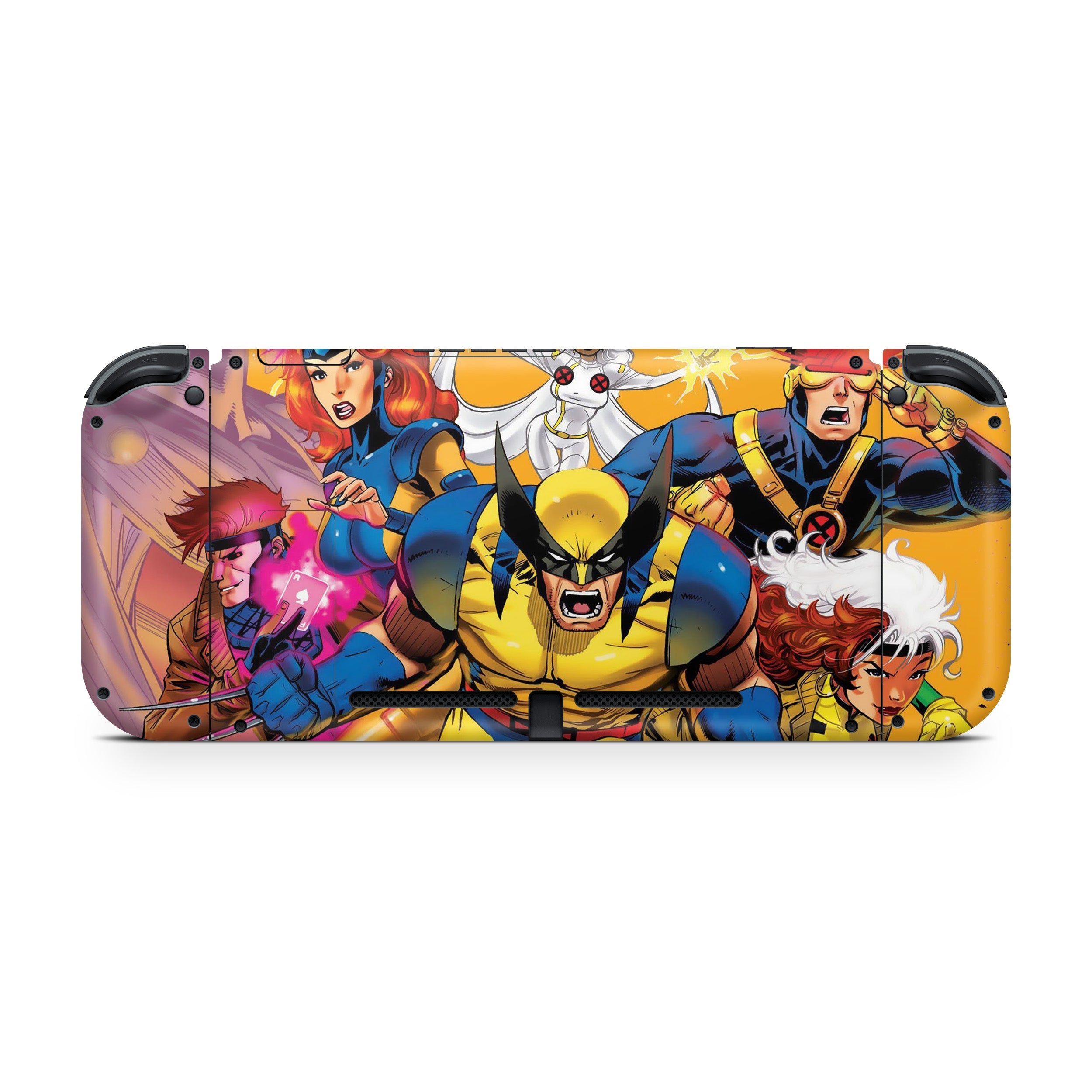 A video game skin featuring a Marvel X Men design for the Nintendo Switch.