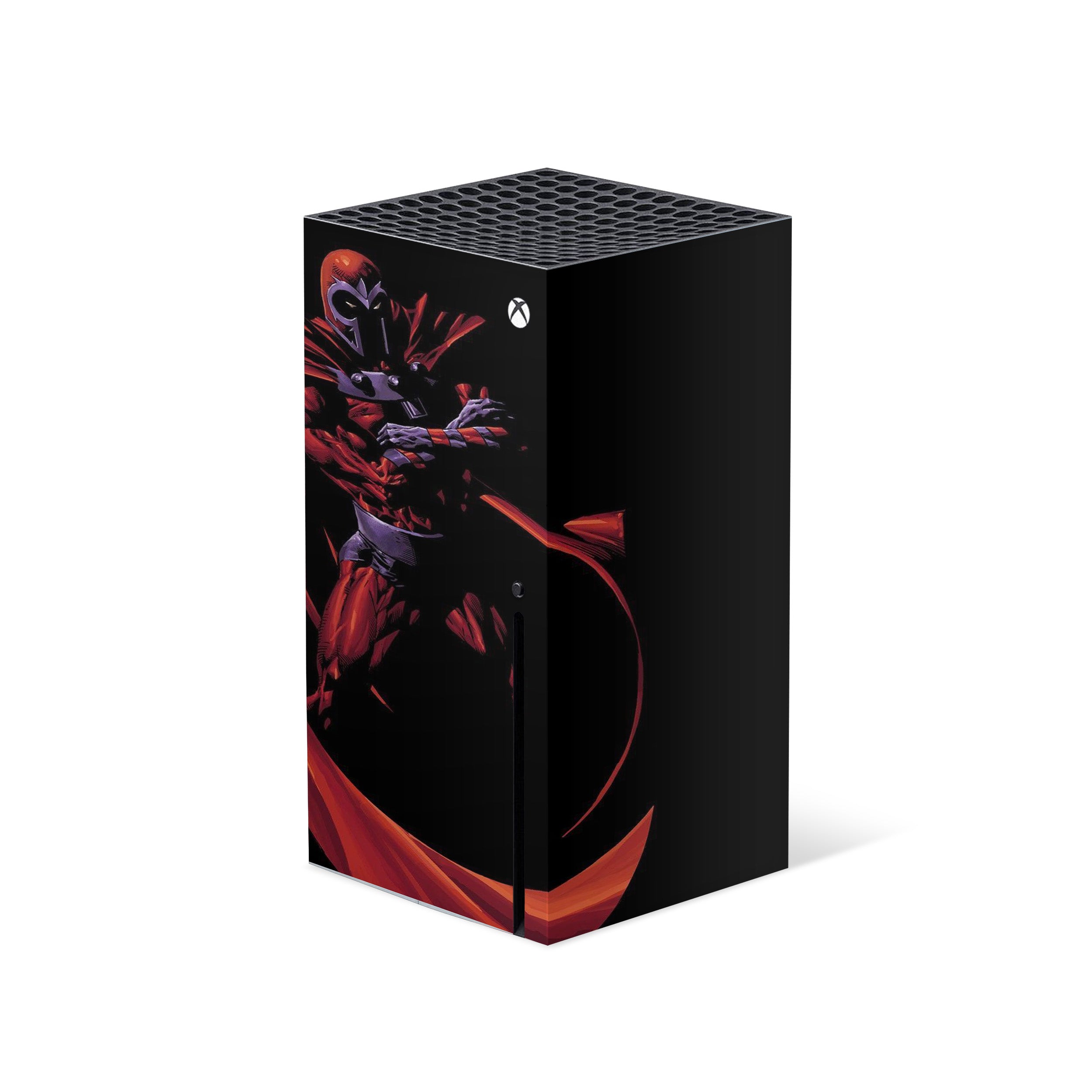 A video game skin featuring a Marvel X Men Magneto design for the Xbox Series X.